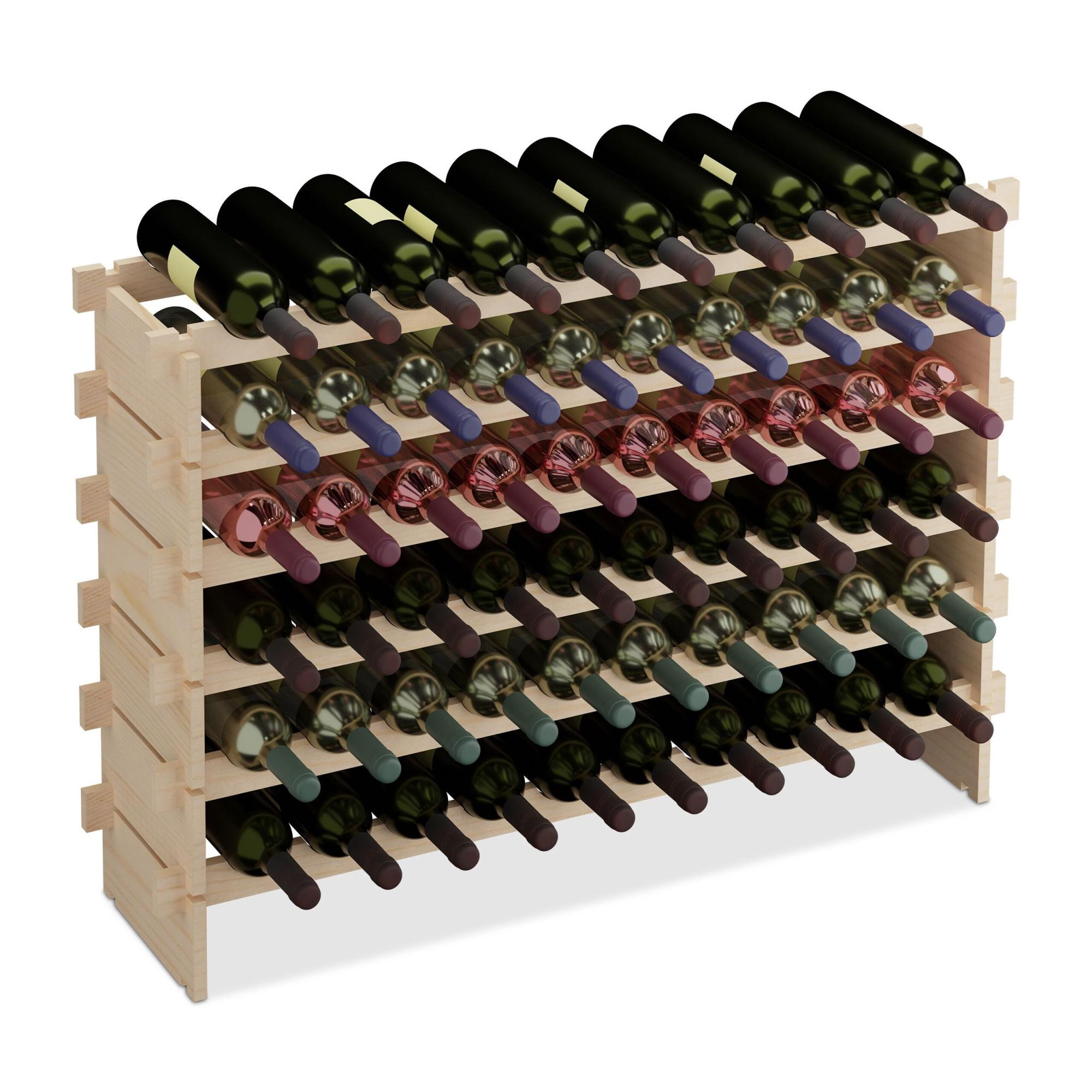 Expandable wine rack for bottles