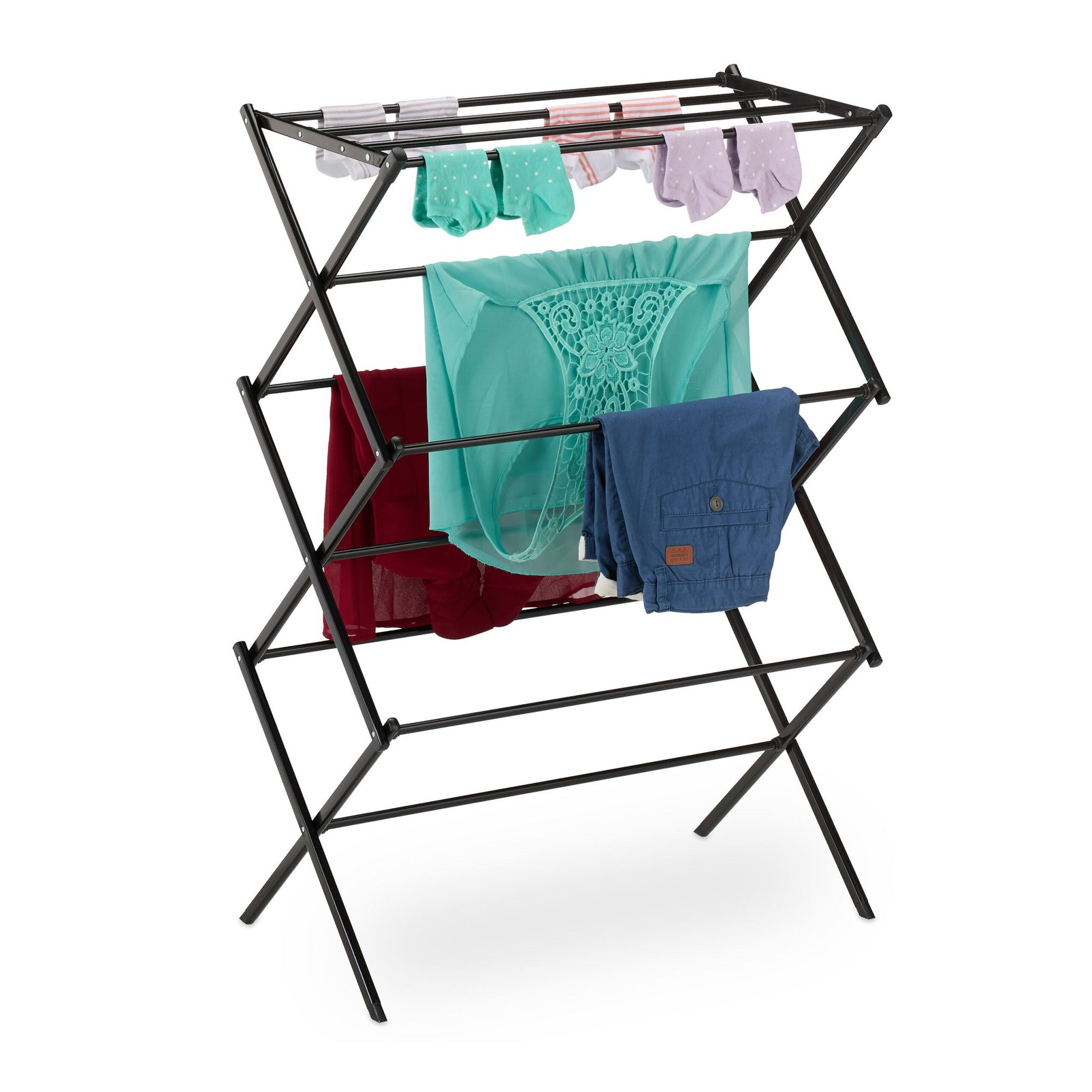 Percha plegable de metal