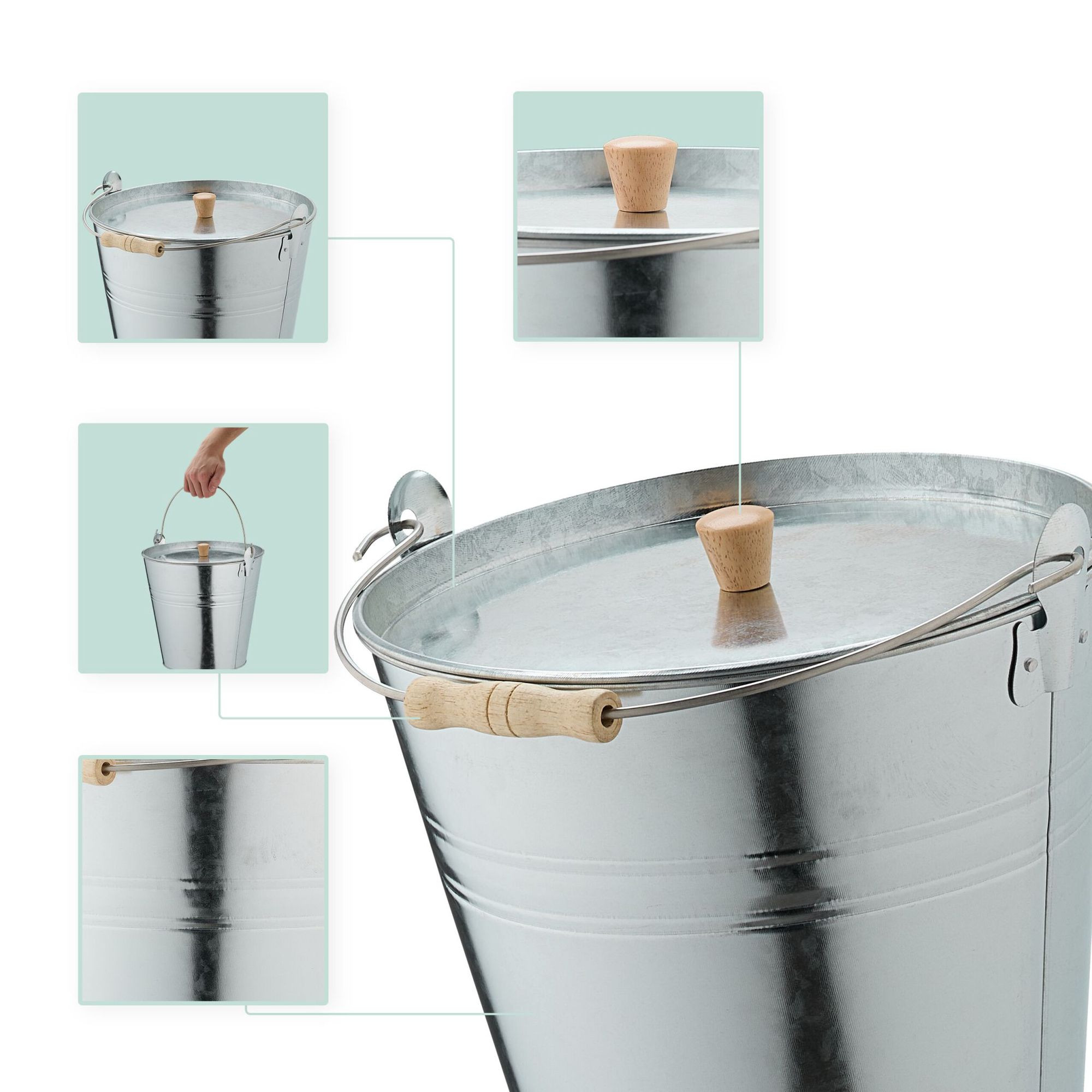 Cendrier avec couvercle 12,5 l