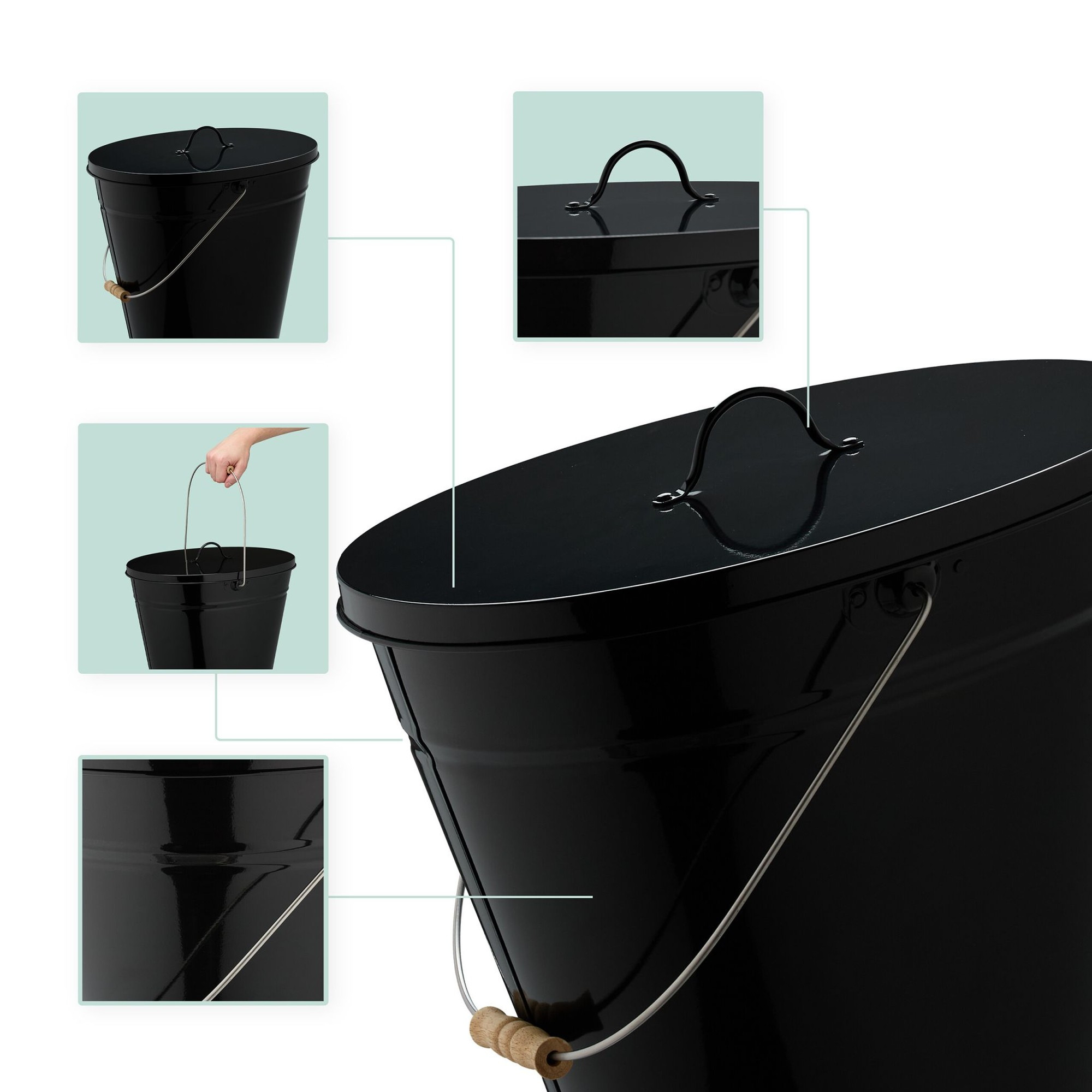 Cendrier avec couvercle 18,5 L