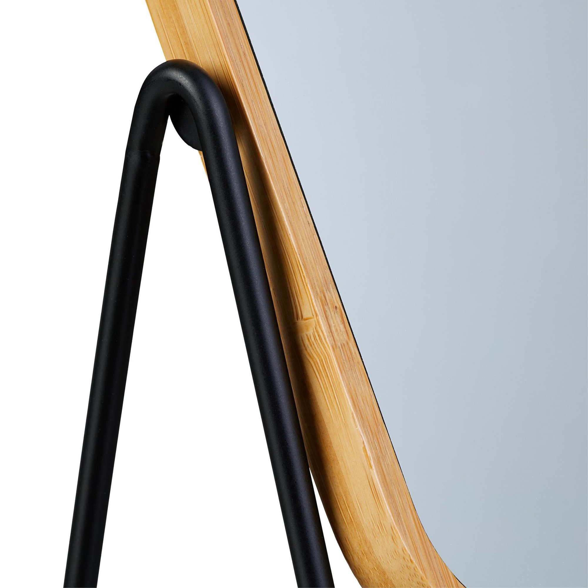 Espelho de mesa com moldura de bambu