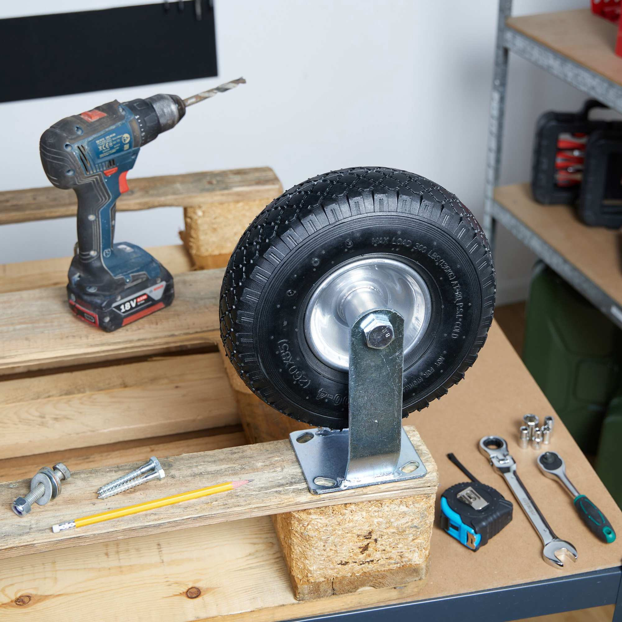 Lot de 2 roues fixes 3.00-4
