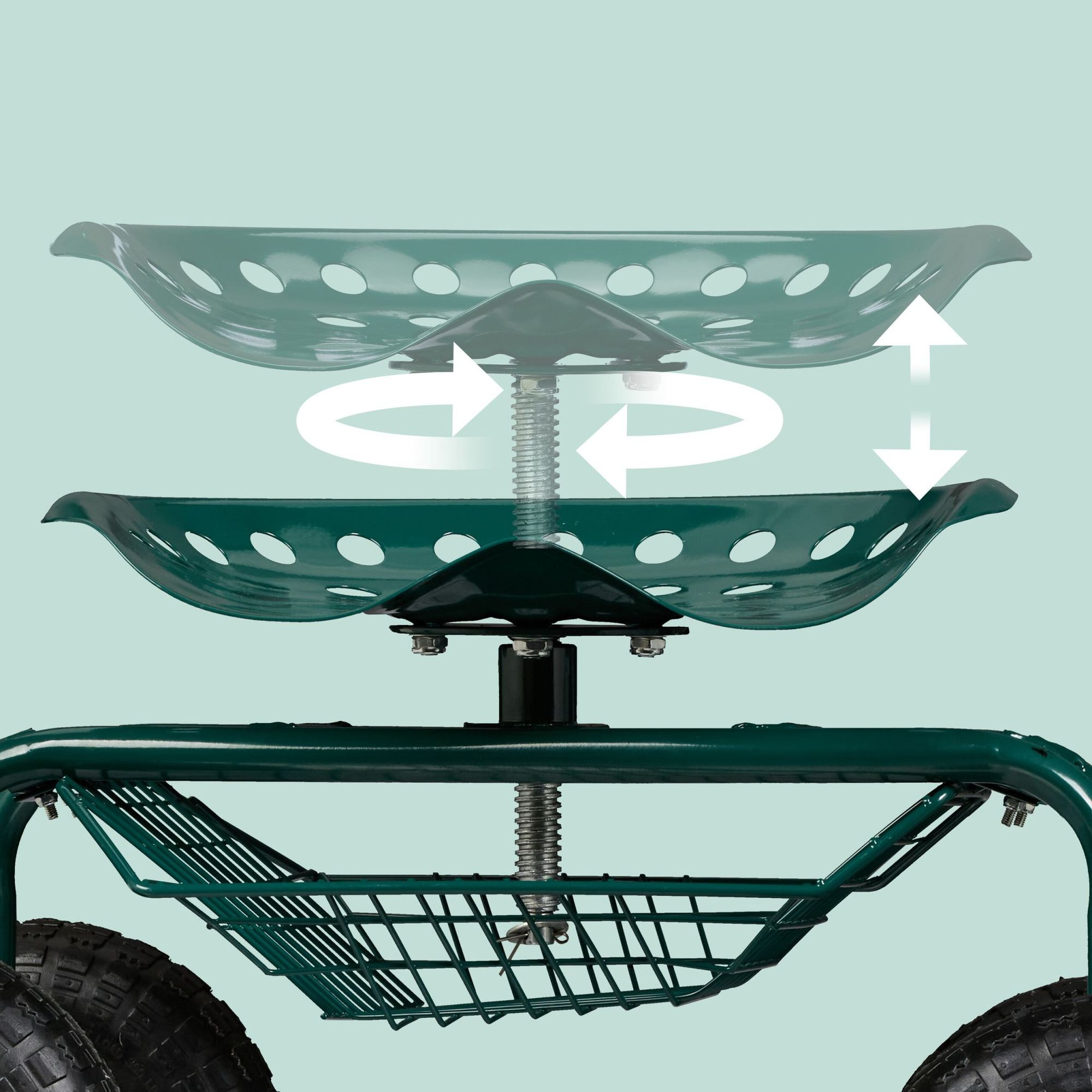 Mobiler Gartensitz mit Stauraum