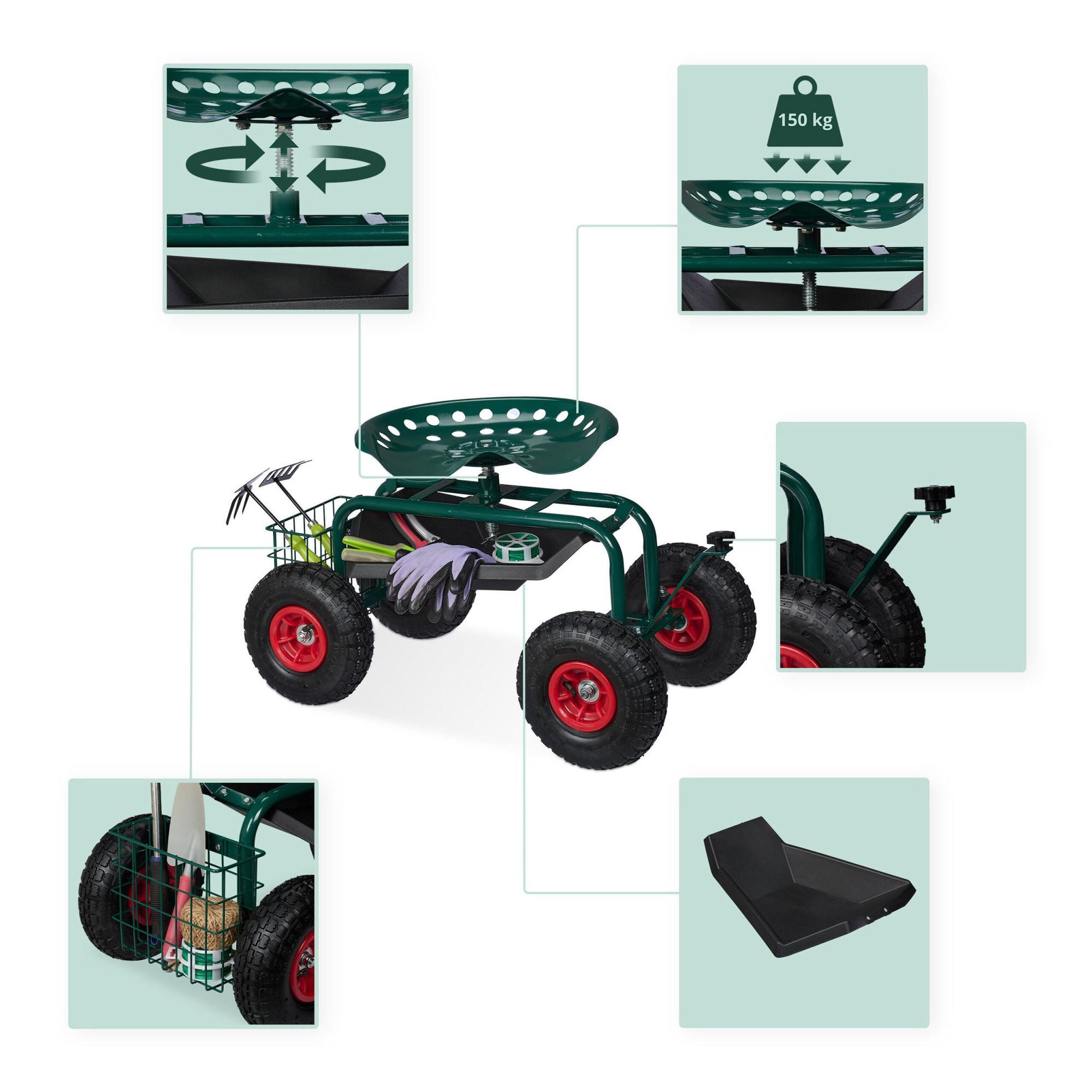 Mobiler Gartensitz mit Stauraum