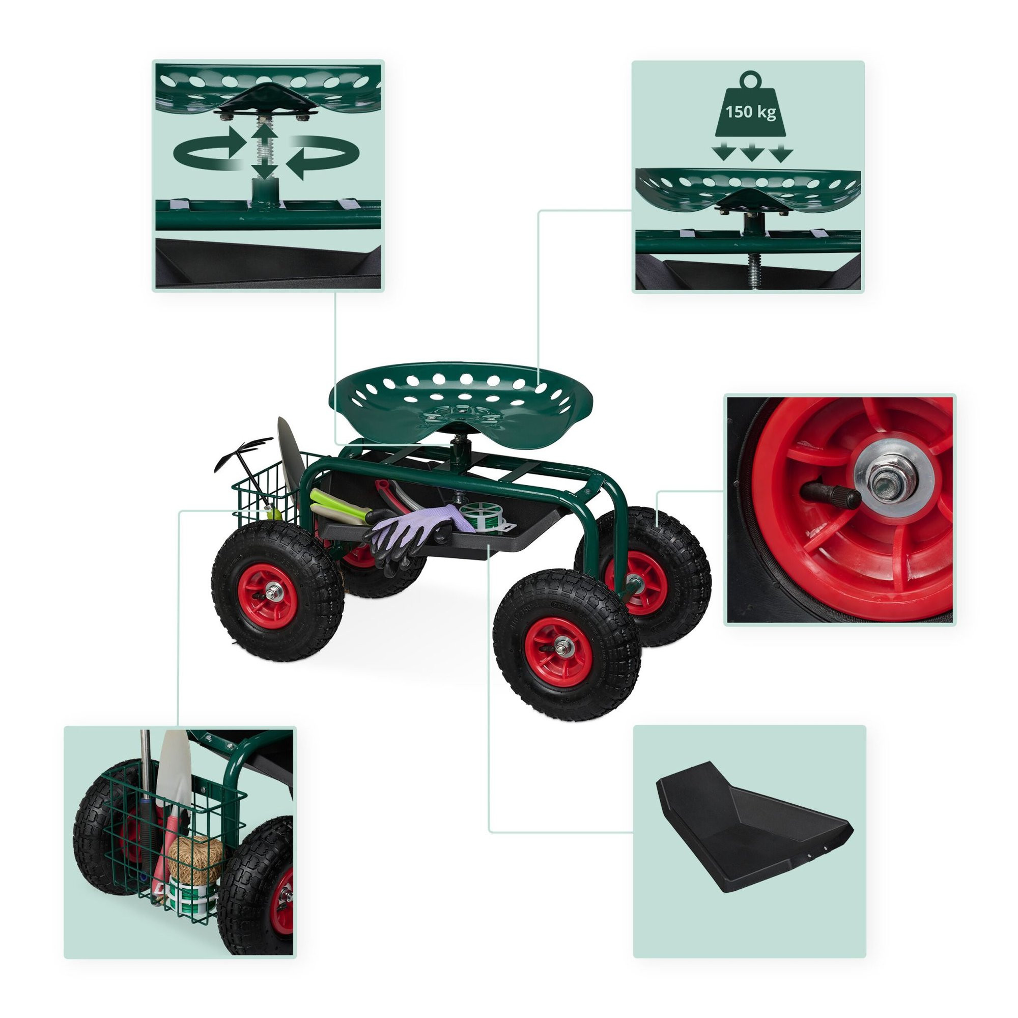 Mobiler Gartensitz mit Stauraum