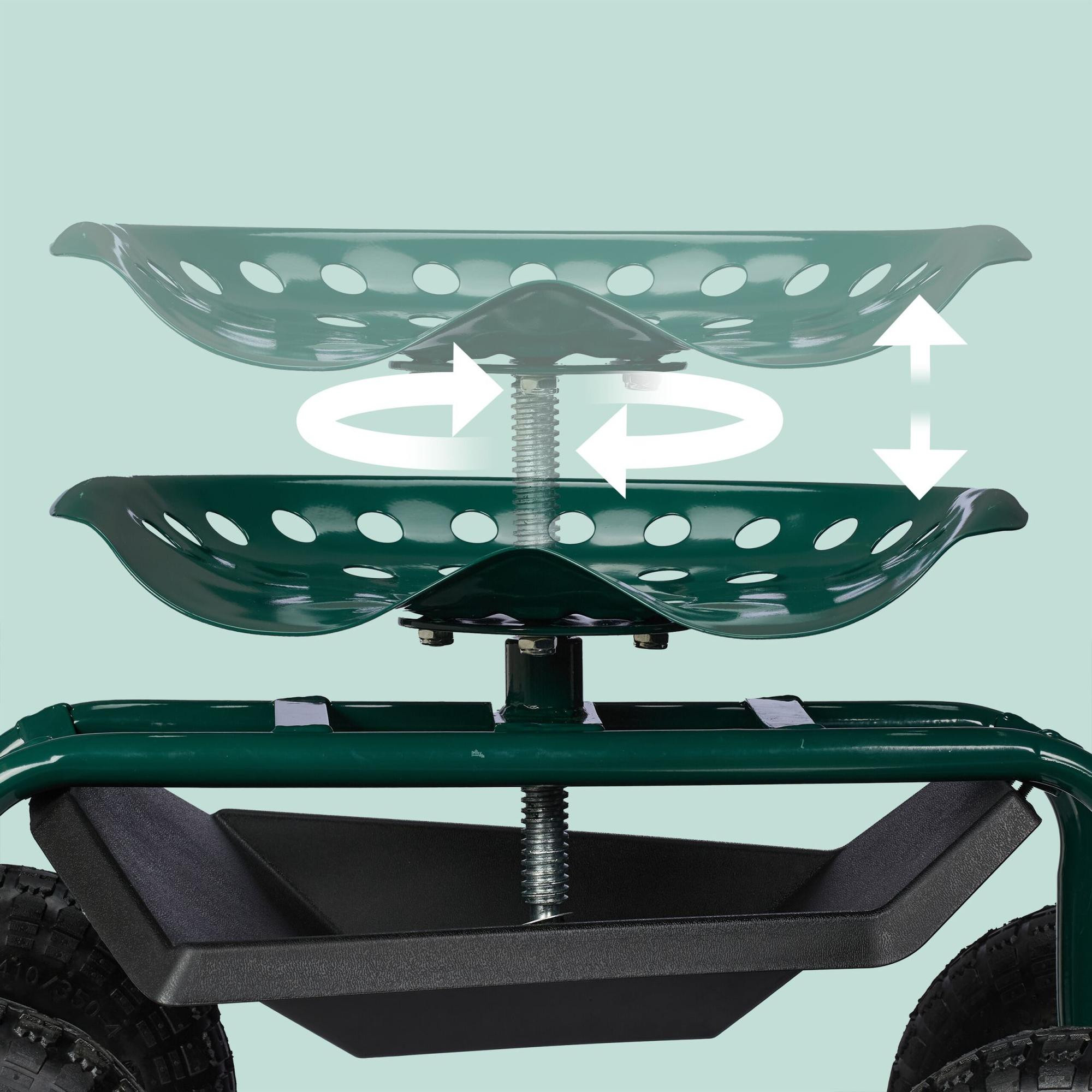 Mobiler Gartensitz mit Stauraum