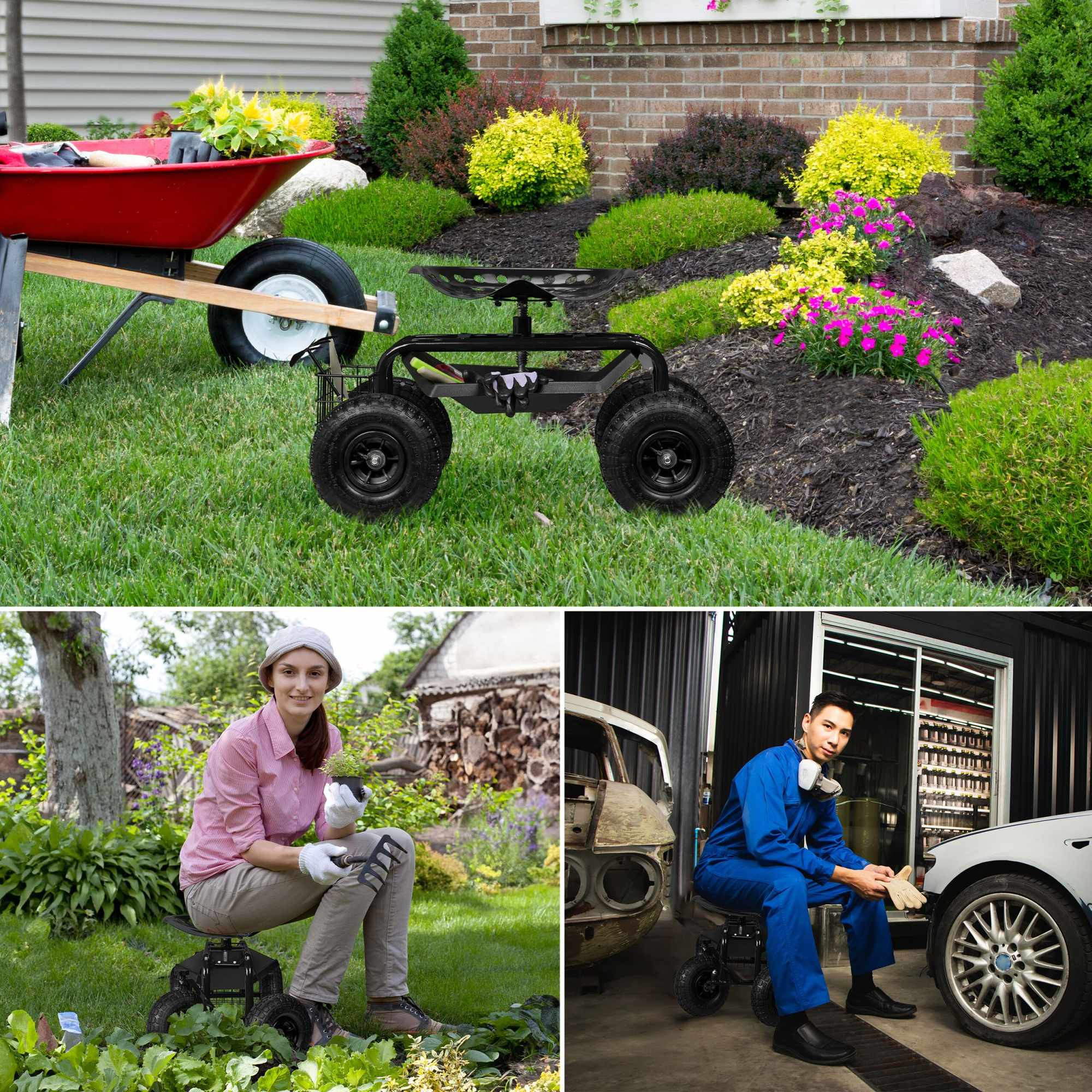 Mobiler Gartensitz mit Stauraum