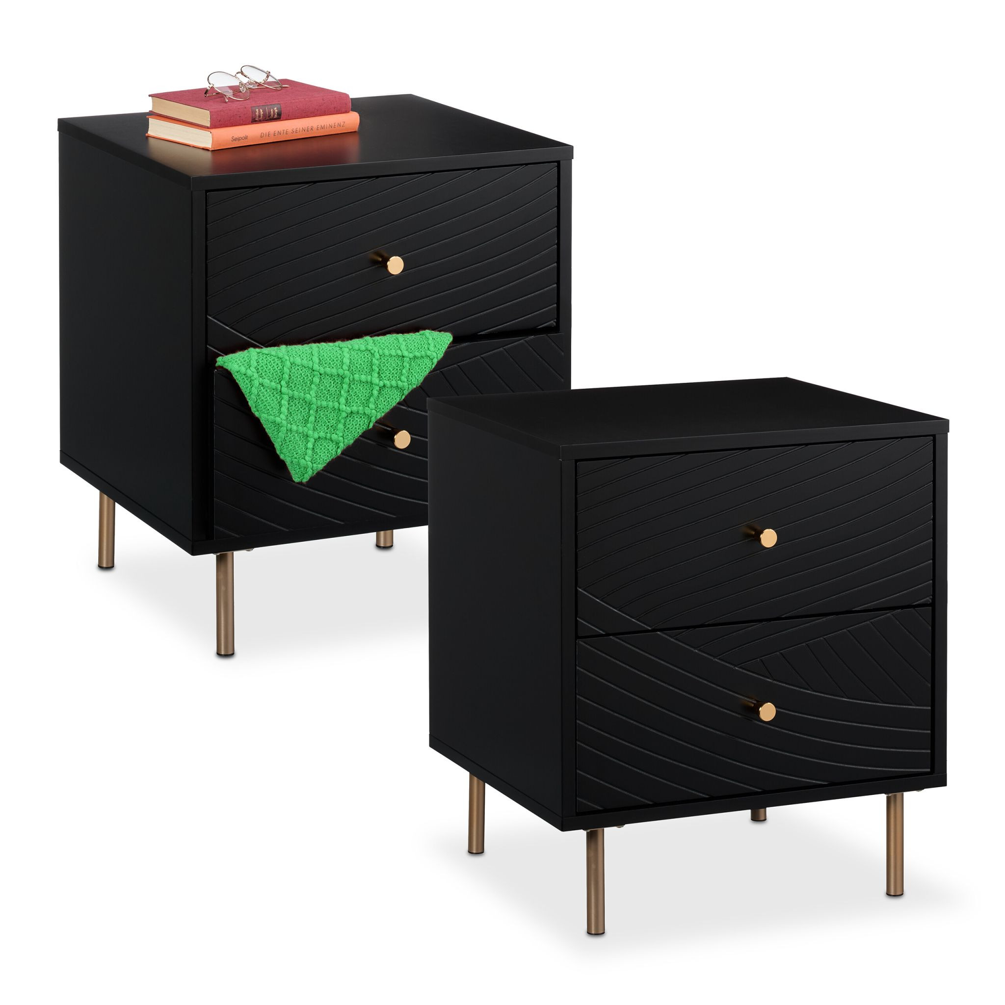 Comodino con 2 cassetti