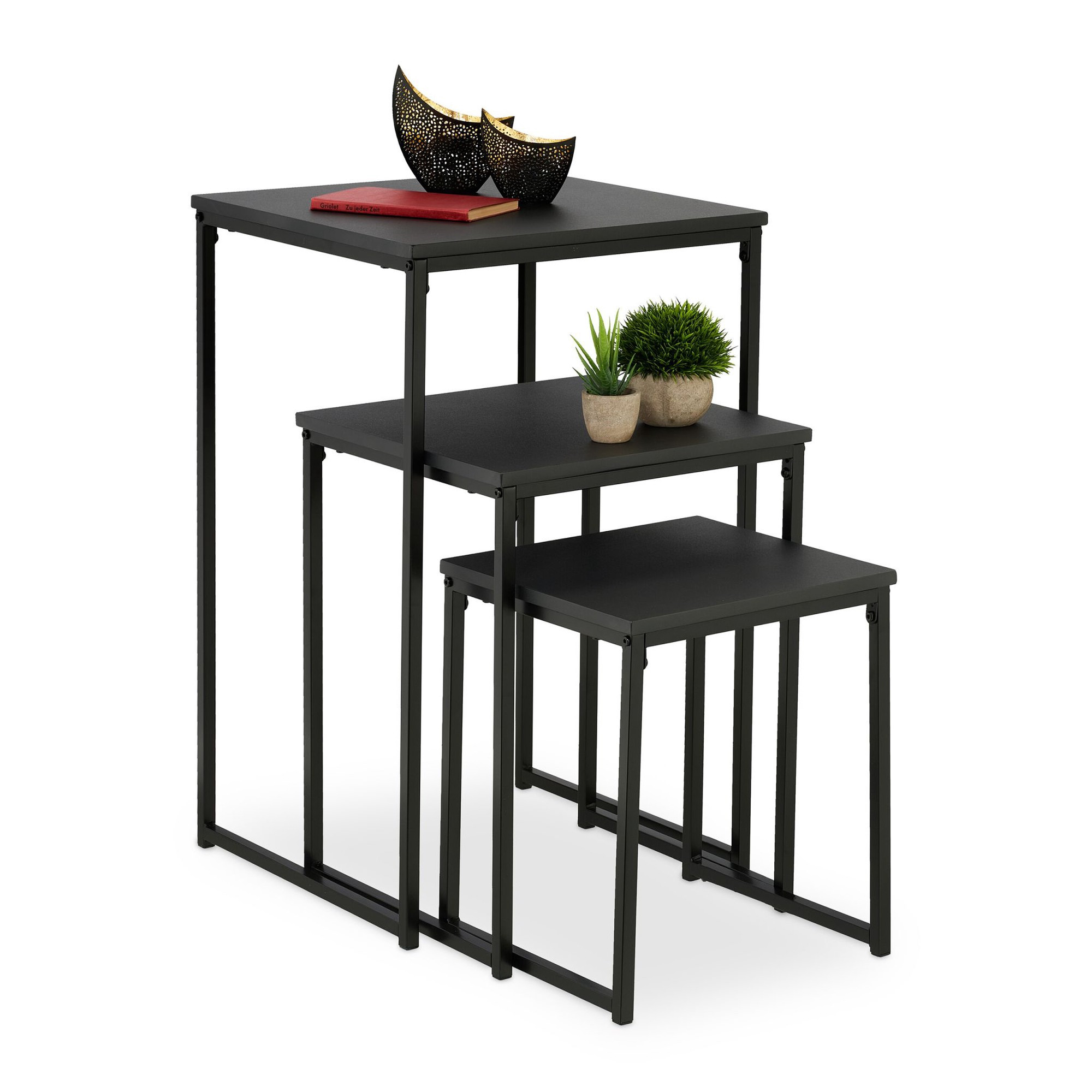 Conjunto de mesa lateral com 3