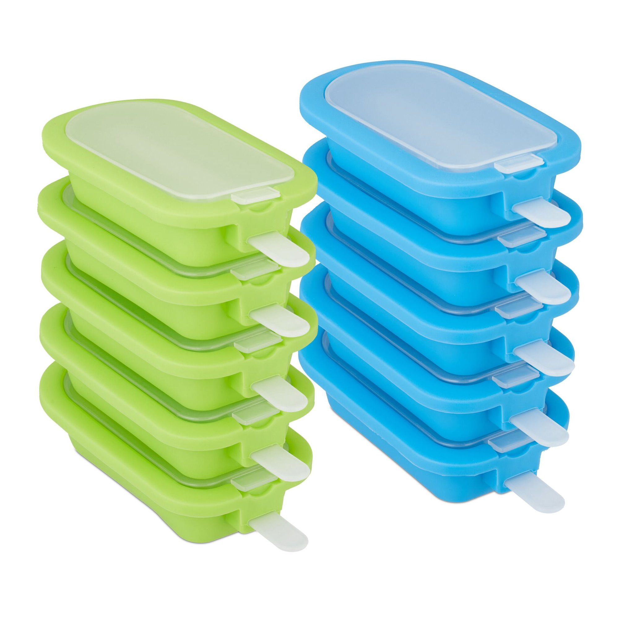 Set mit 10 Silikon-Eisformen