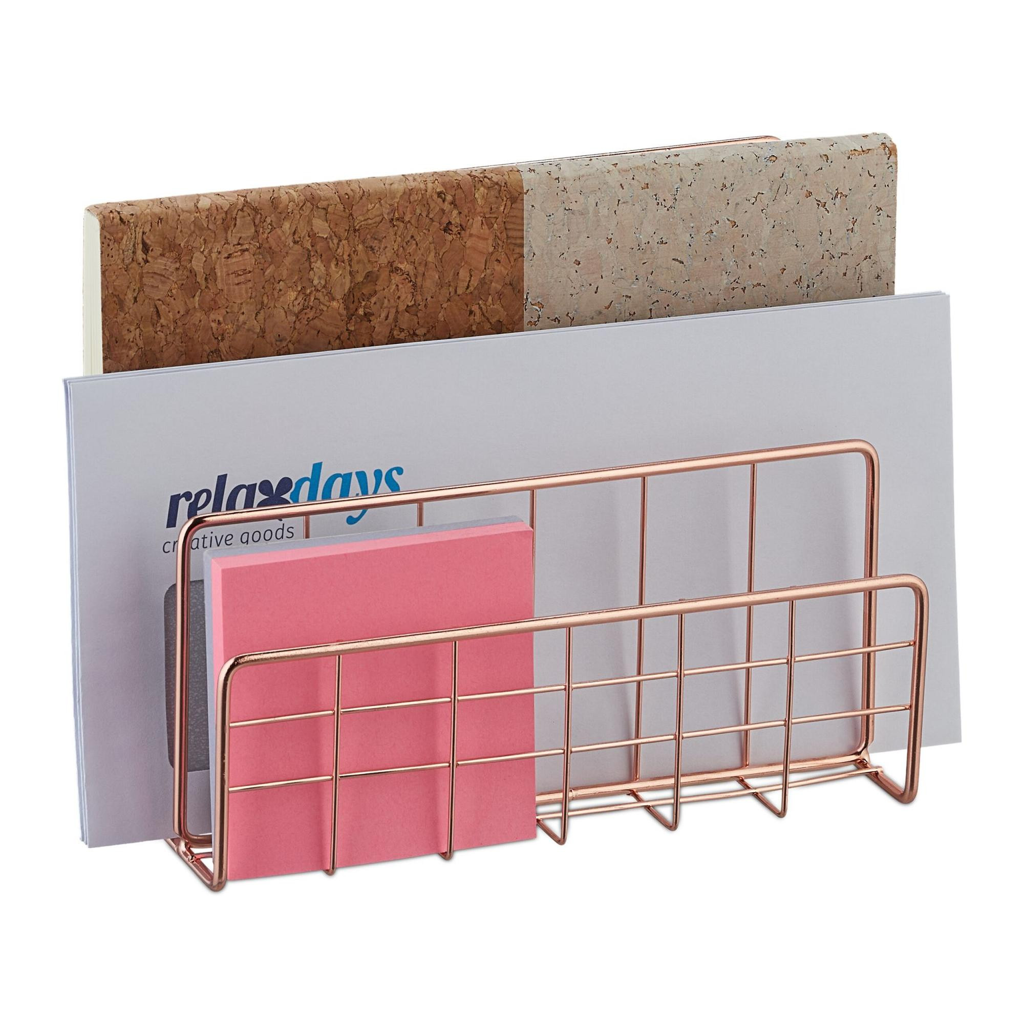 Portadocumenti con 3 scomparti oro rosa
