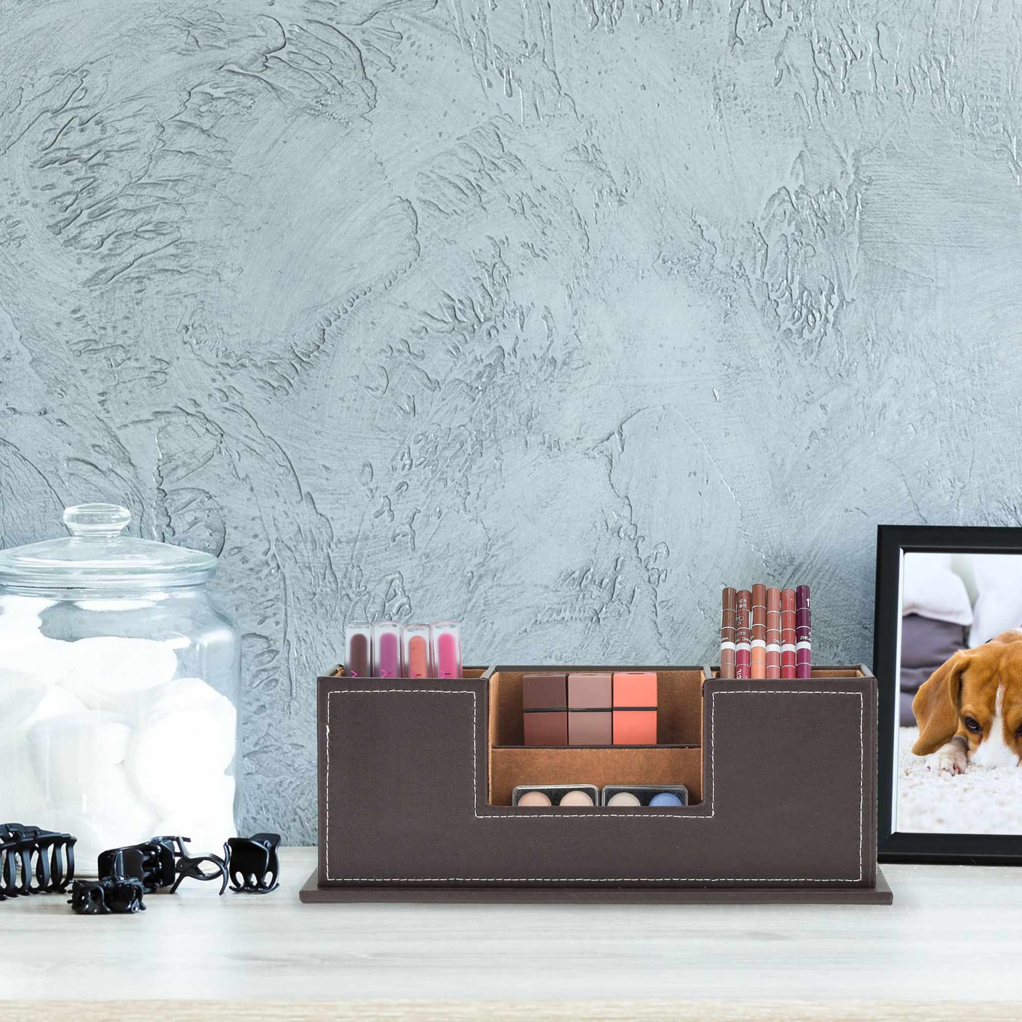 Desk organizer artificial leather