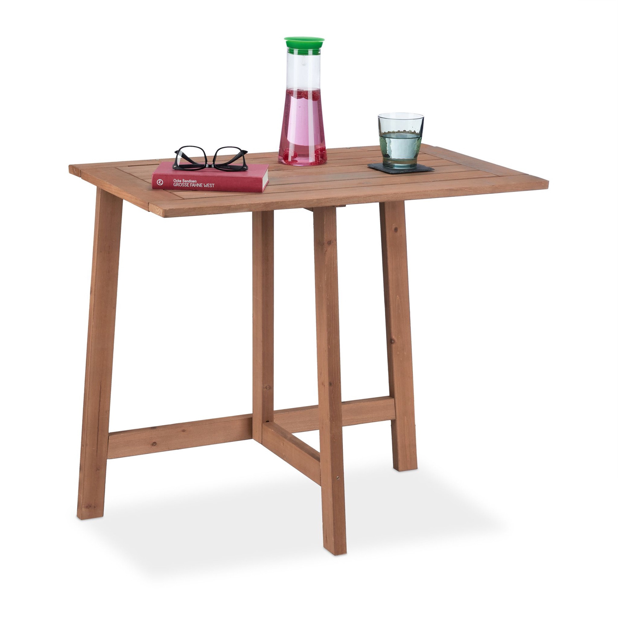 Mesa plegable rectangular de madera marrón