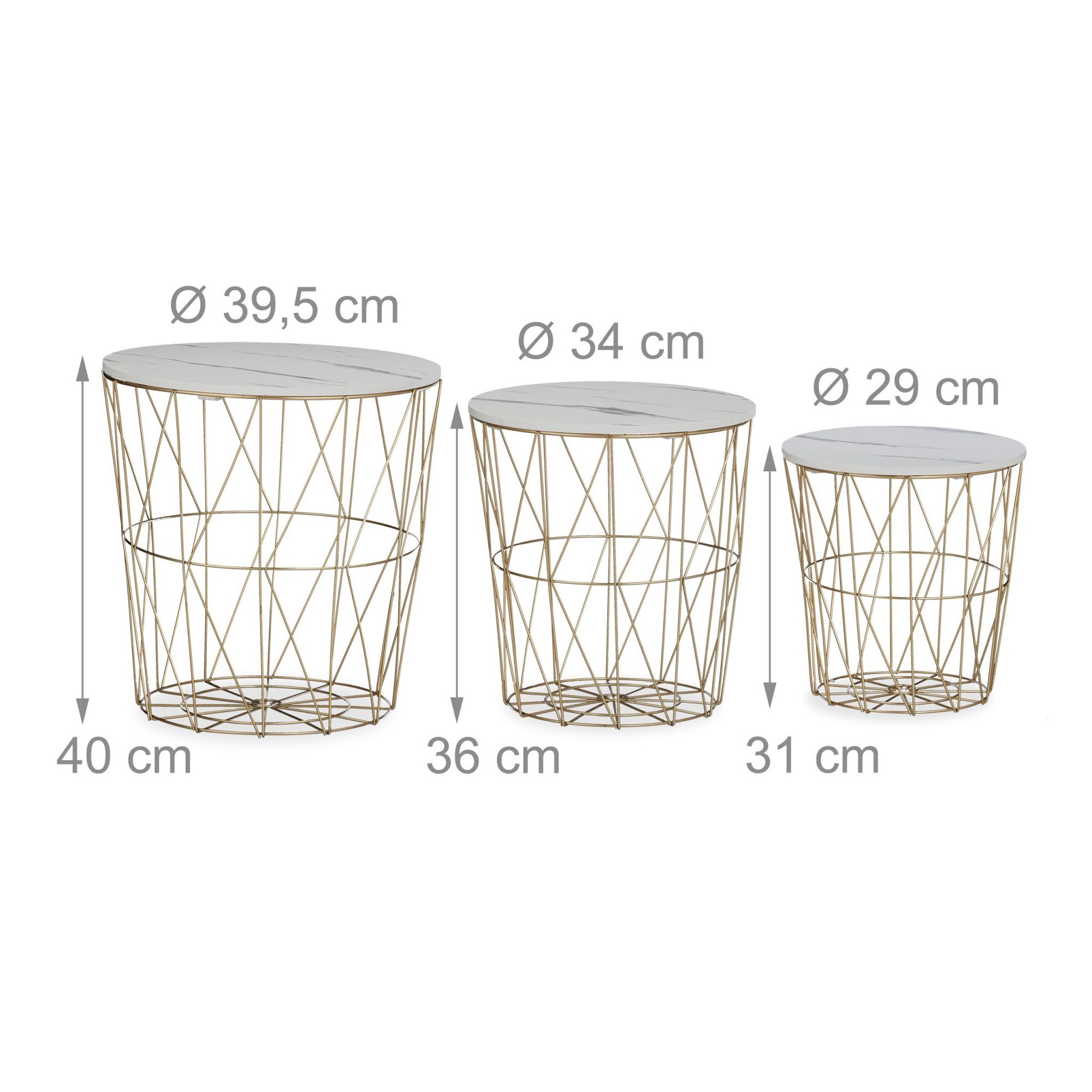 Conjunto de mesa de cesta com 3 peças
