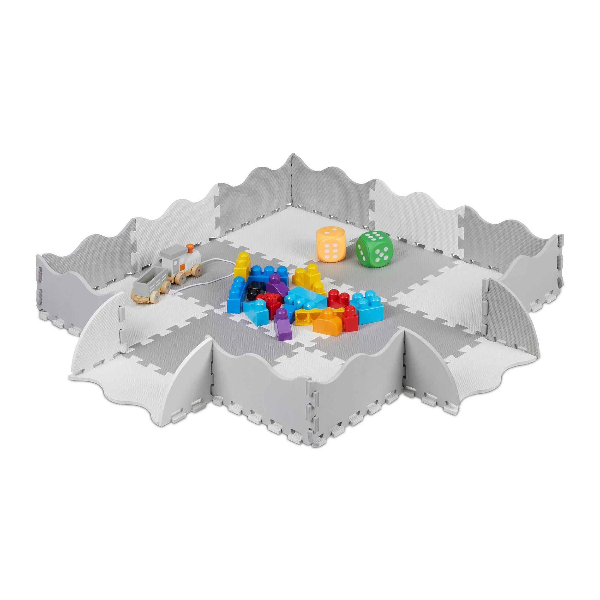 tappeto puzzle con 25 pezzi e bordo