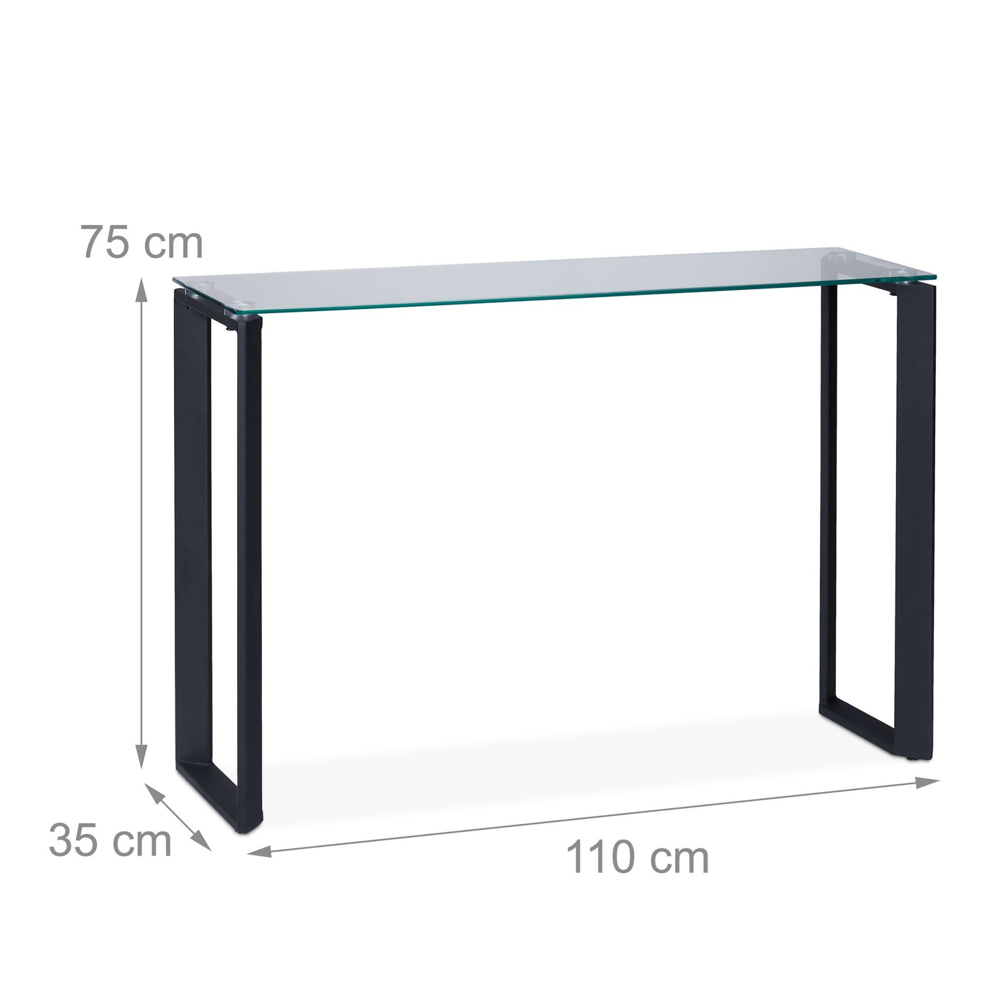 Konsolentisch mit Glastischplatte