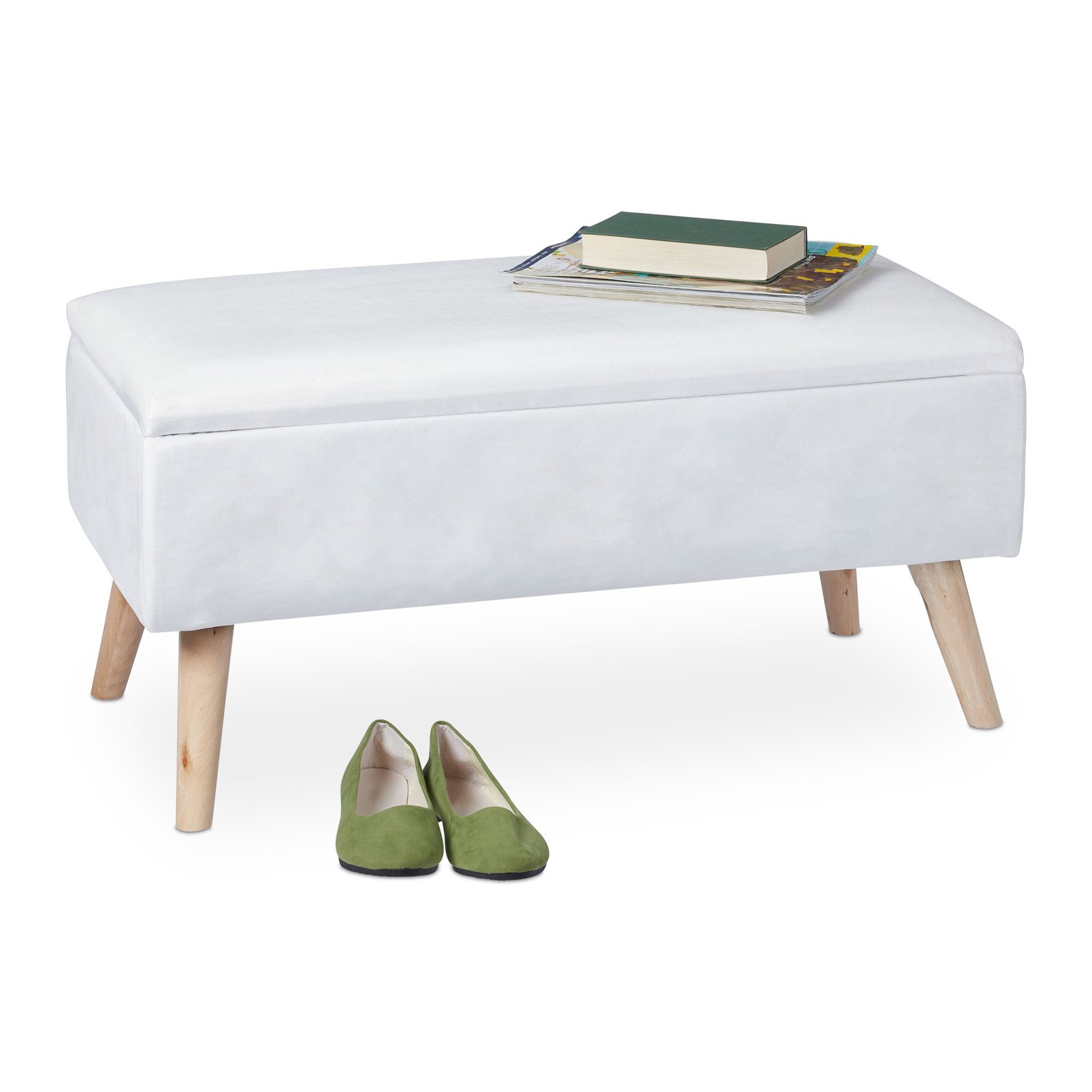 Velvet storage bench