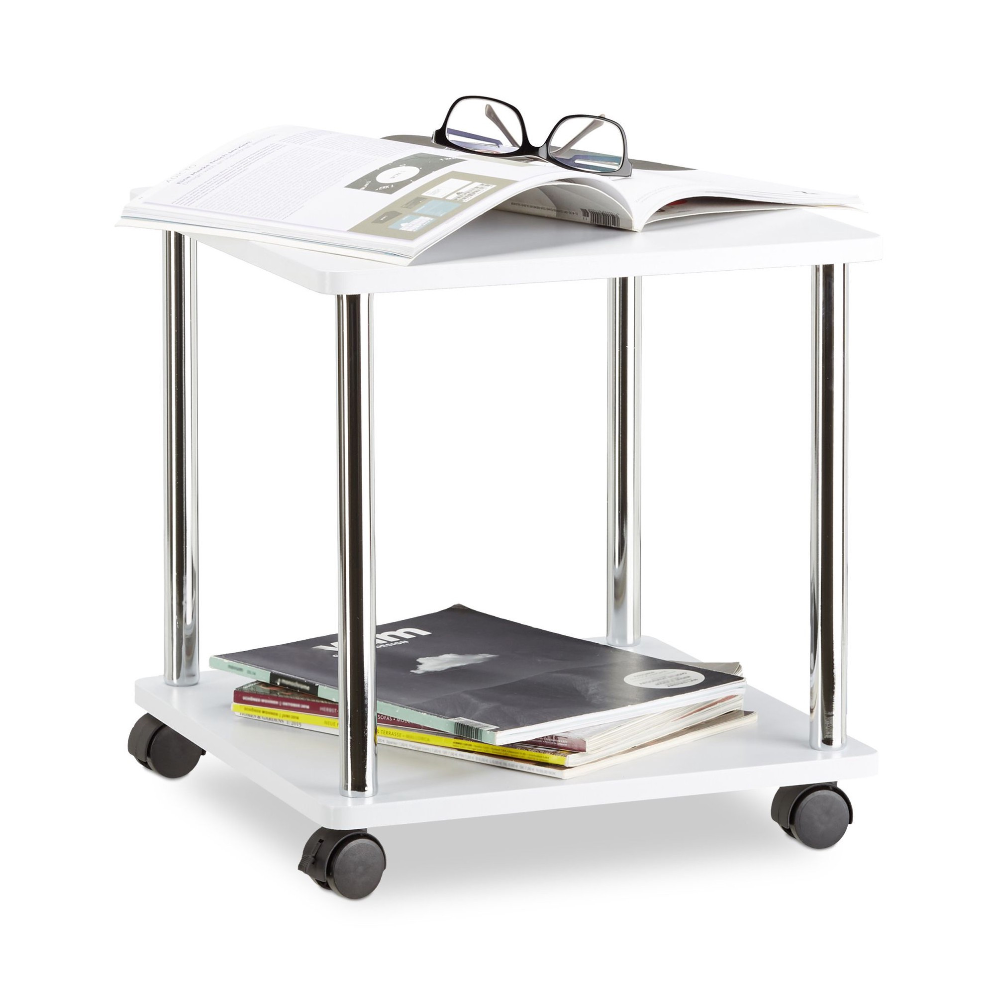 Mesa auxiliar enrollable de 2 niveles