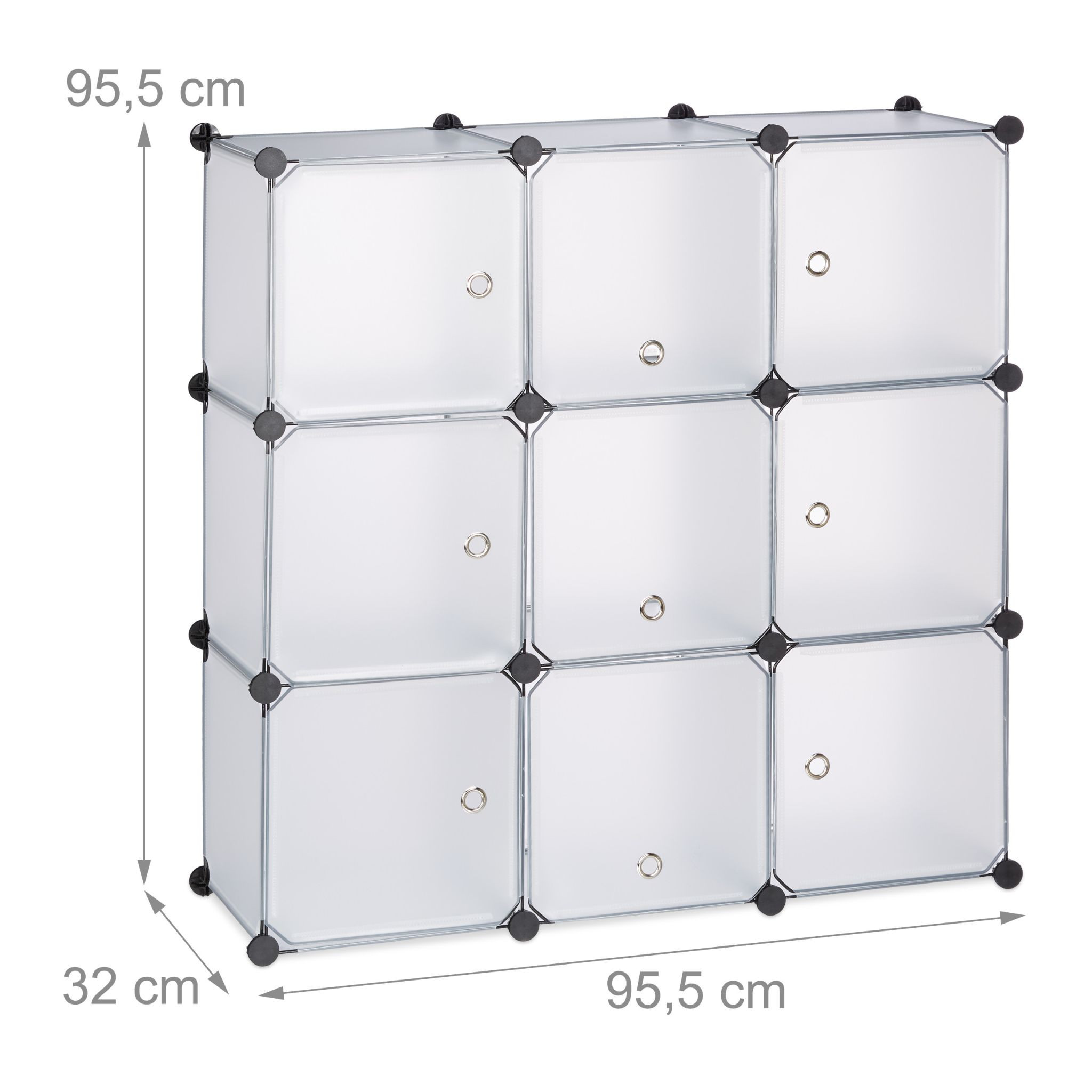 Shelving system with doors
