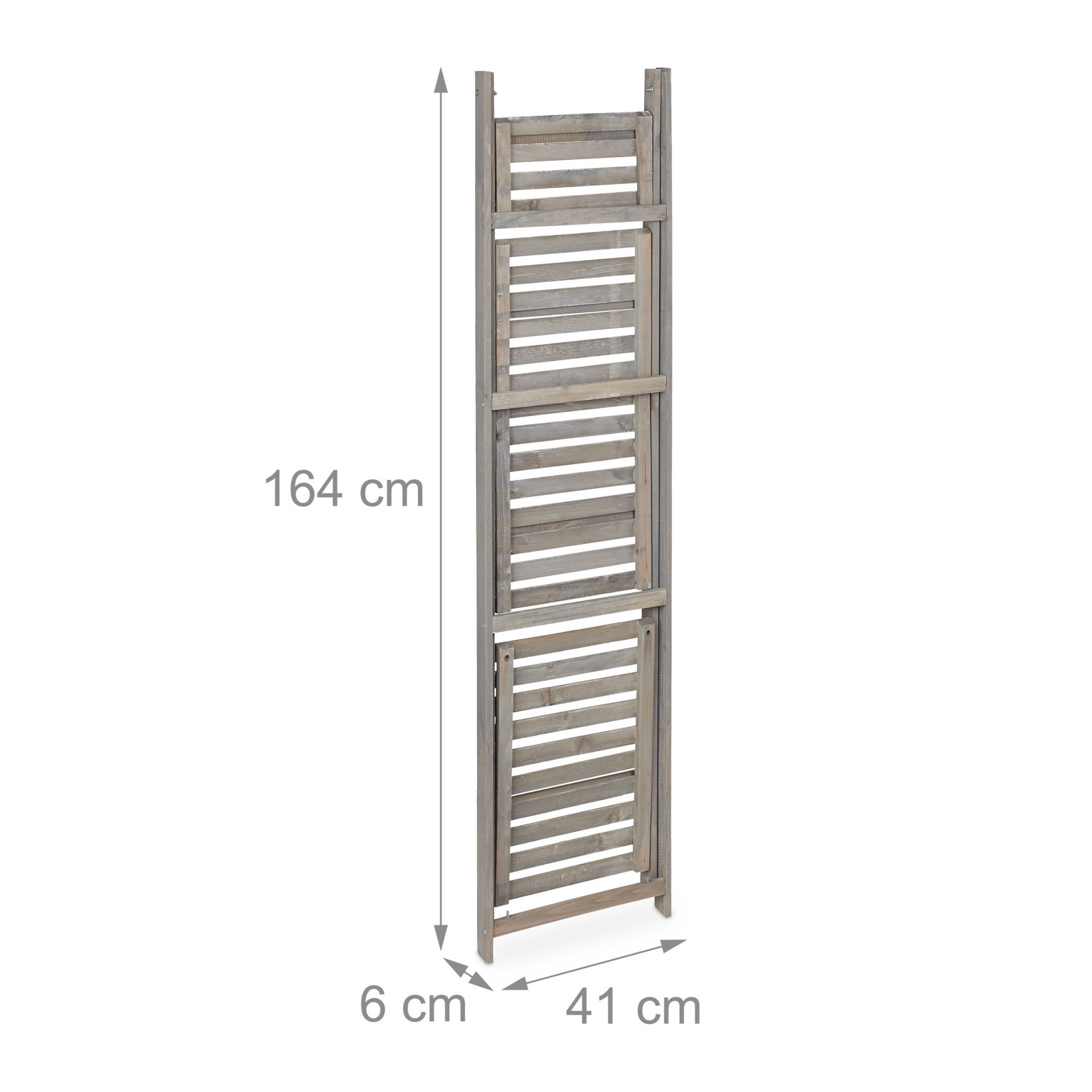 Blumentreppe Holz Grau