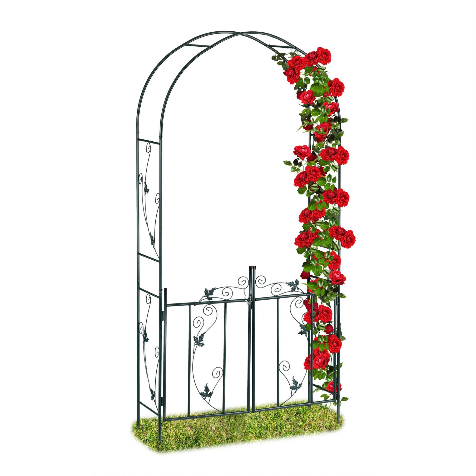 Arco de rosas com porta