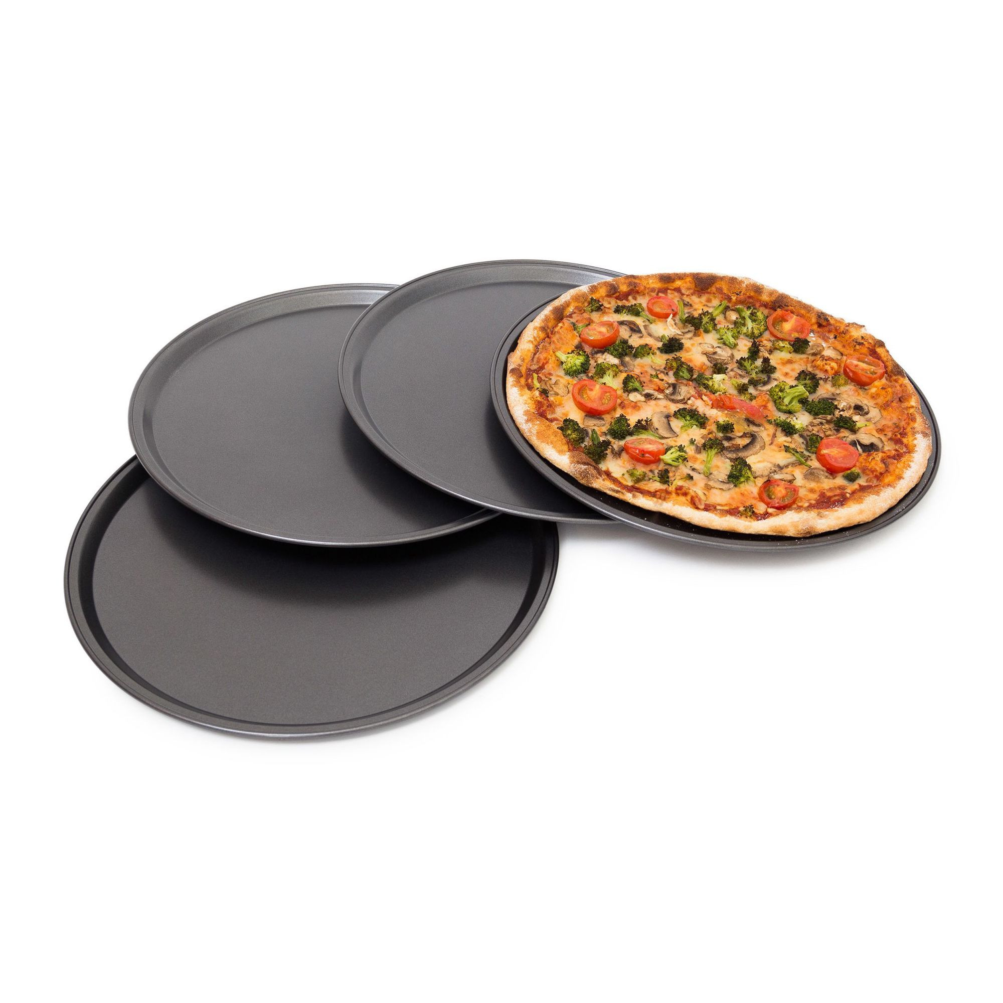 Pizzateller rund, 4er-Set