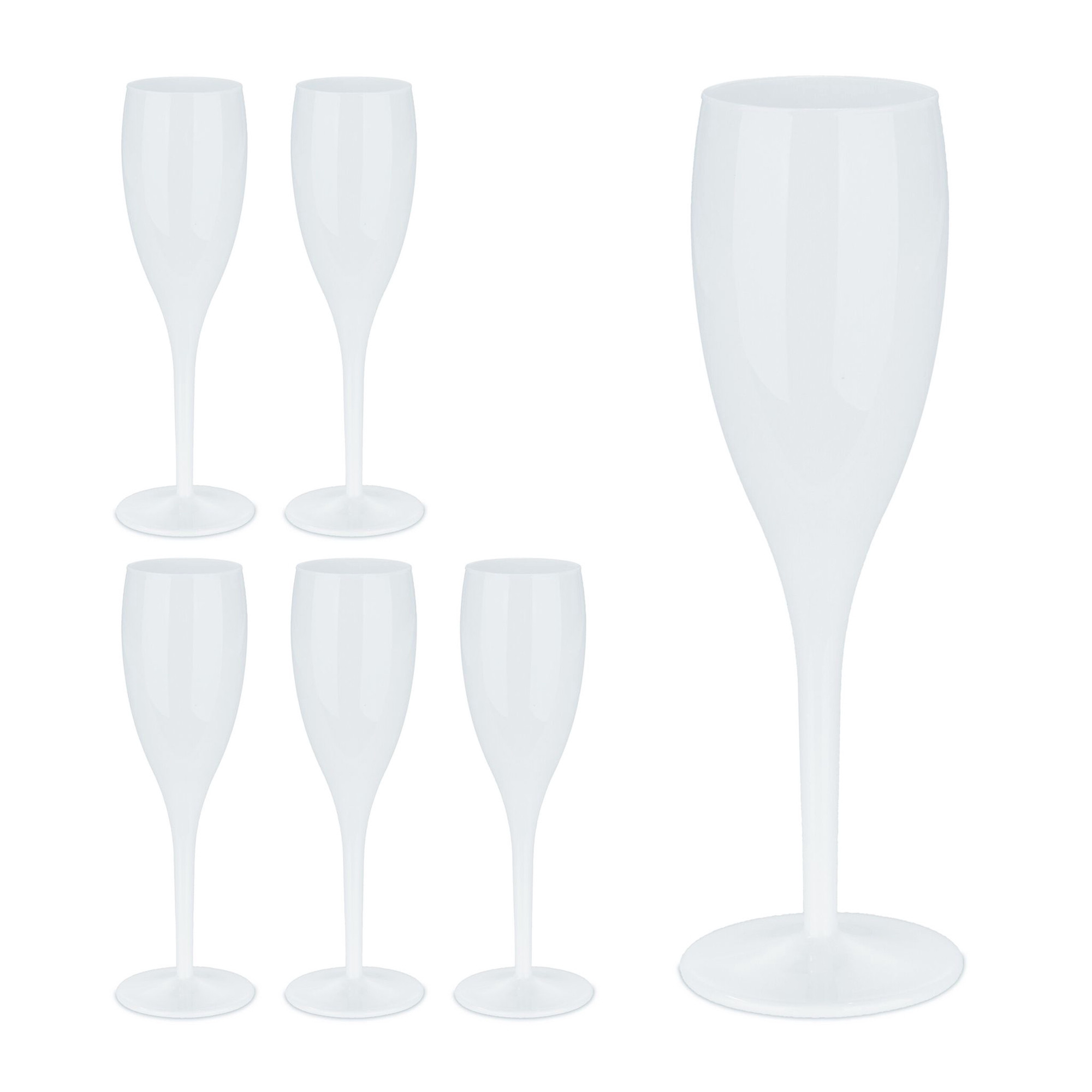 Bicchieri da champagne in plastica, set da 6