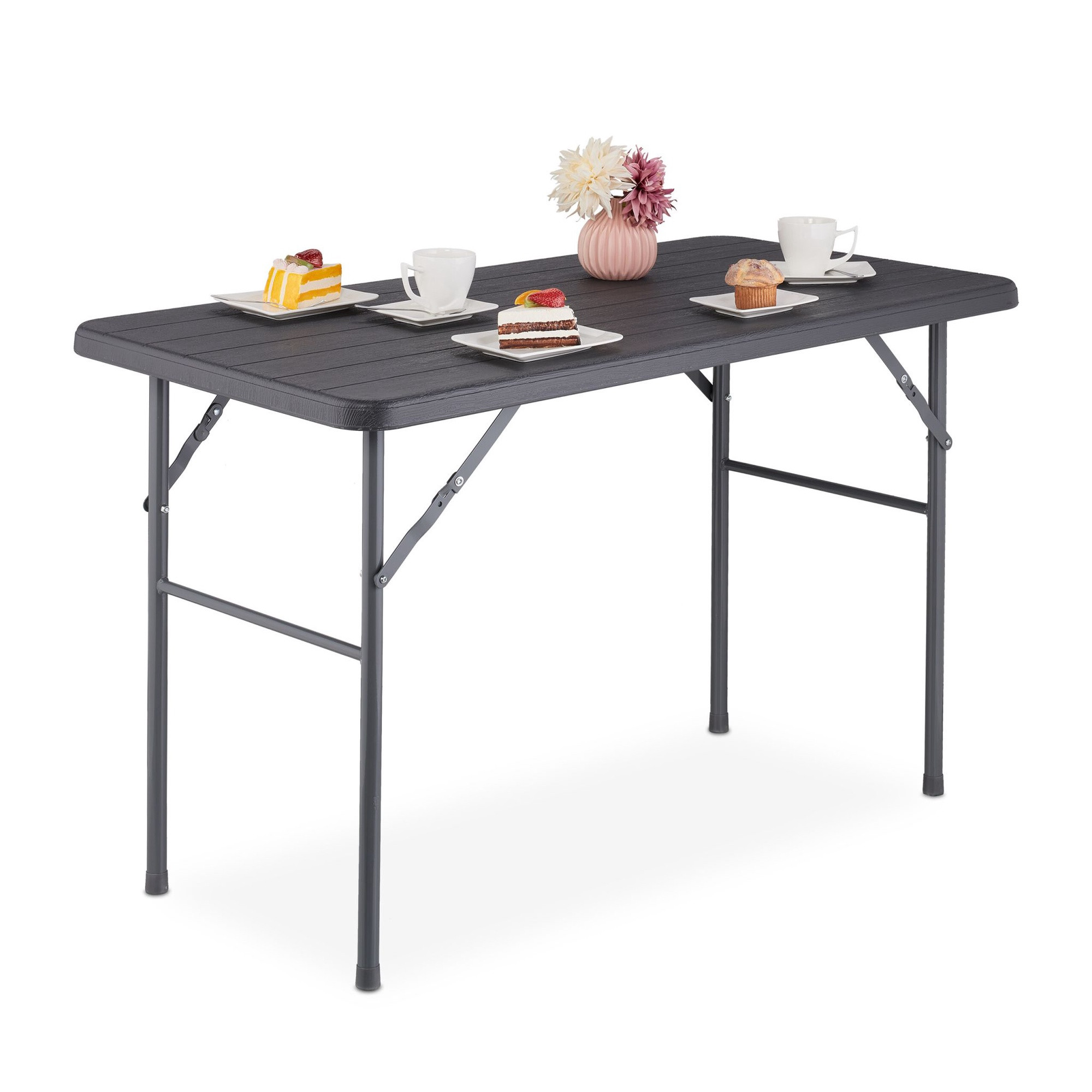 Table de jardin carrée aspect bois