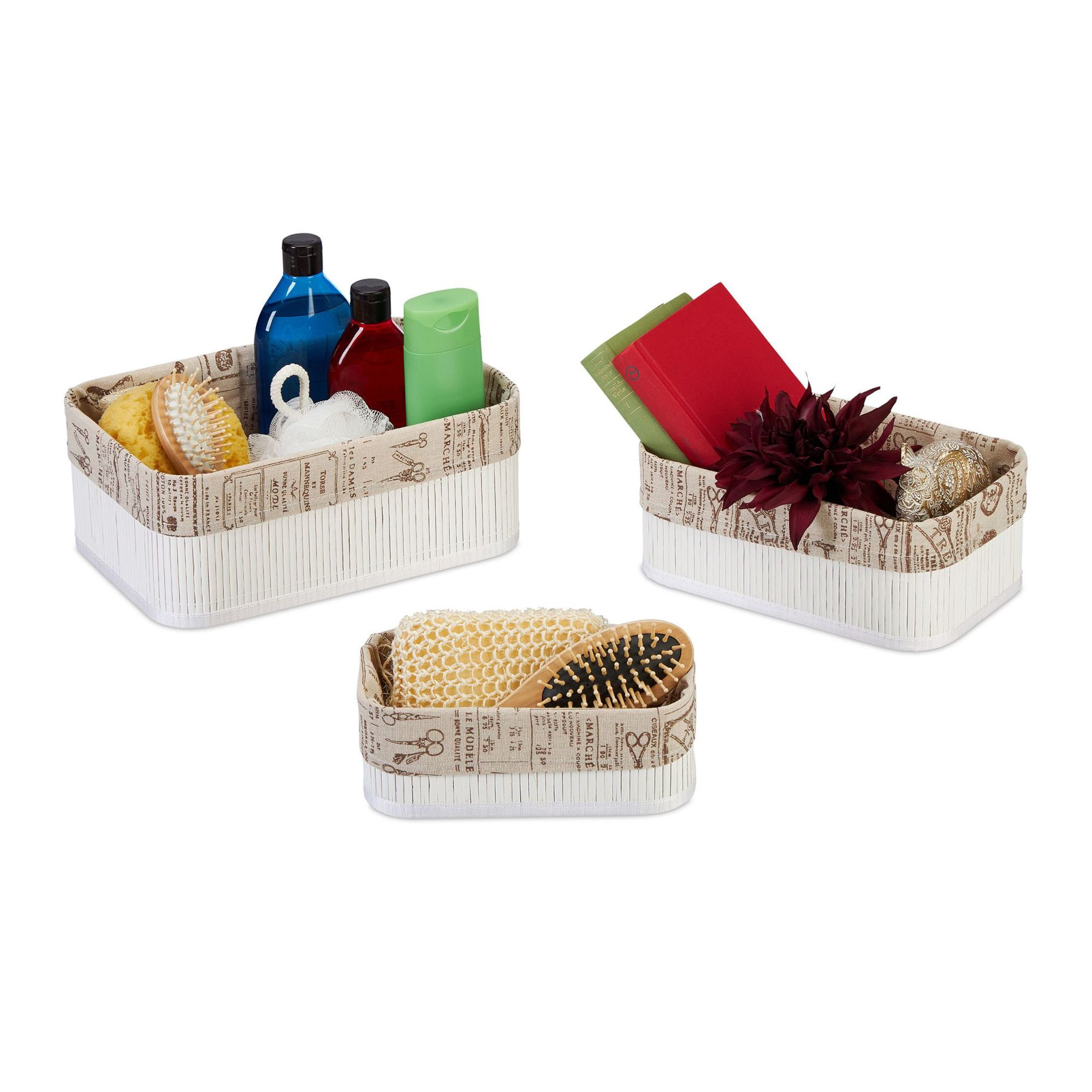 Bamboe opbergmand - set van 3