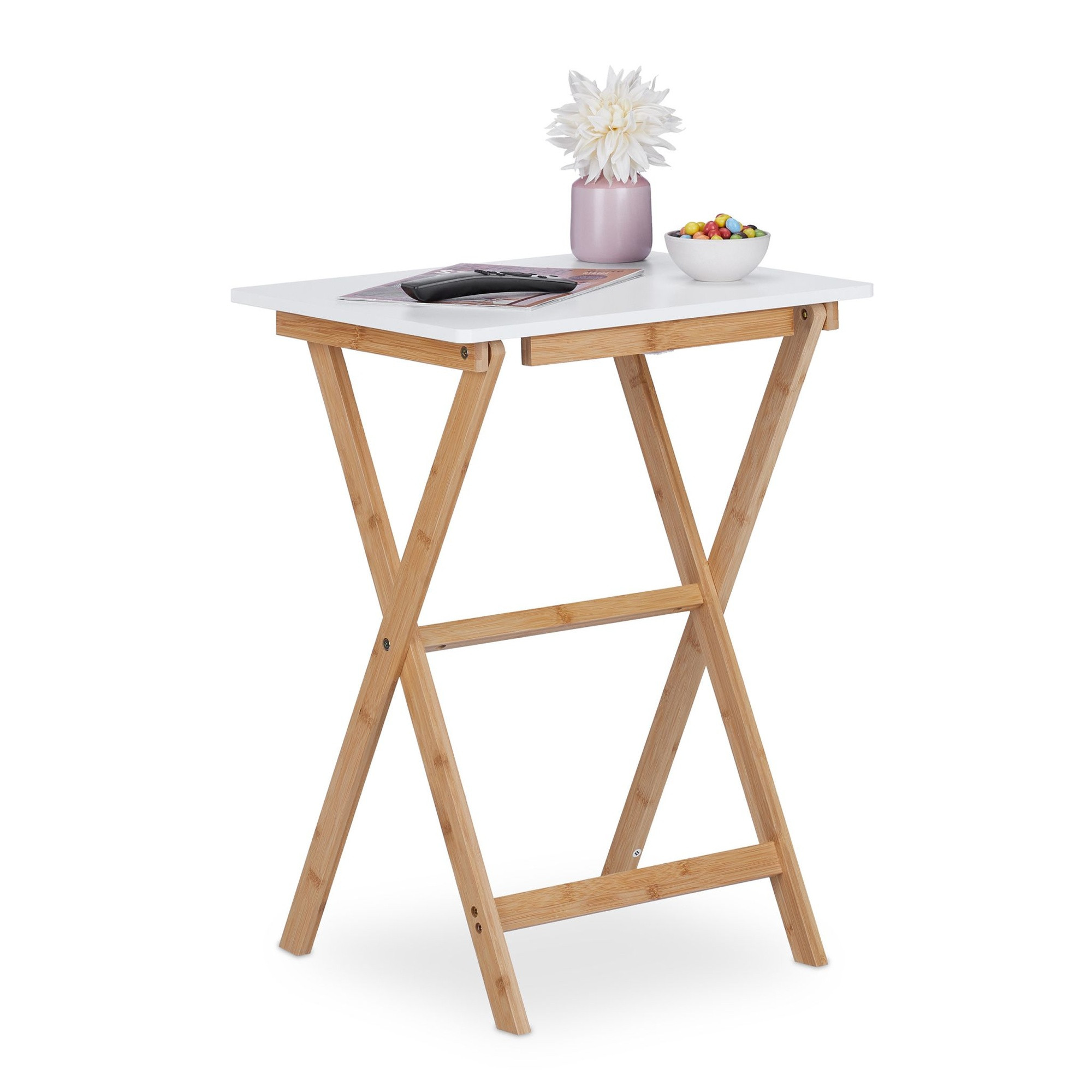Witte bamboe klaptafel