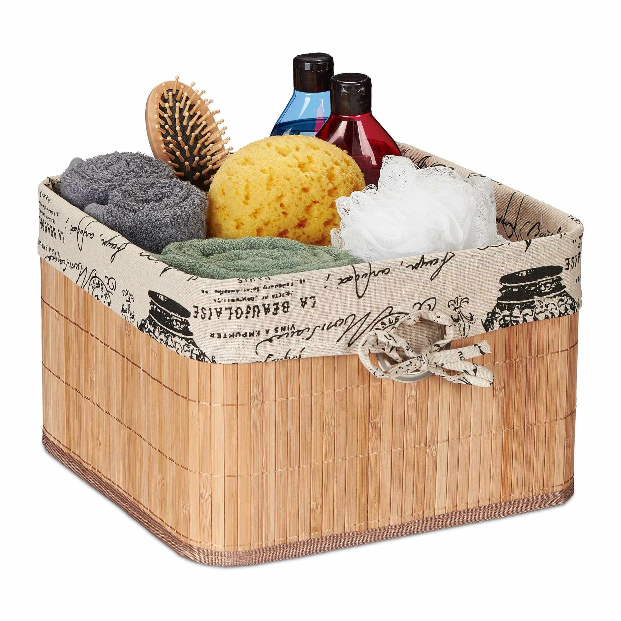 Cesta de armazenamento de bambu