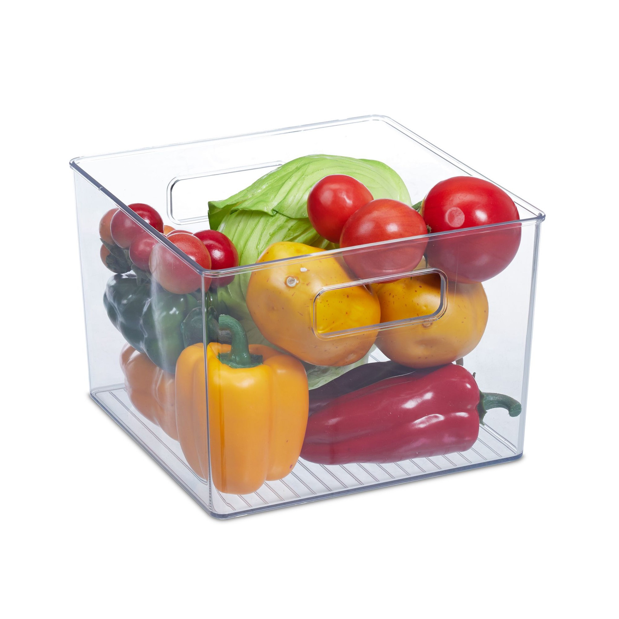 Refrigerator storage with handle