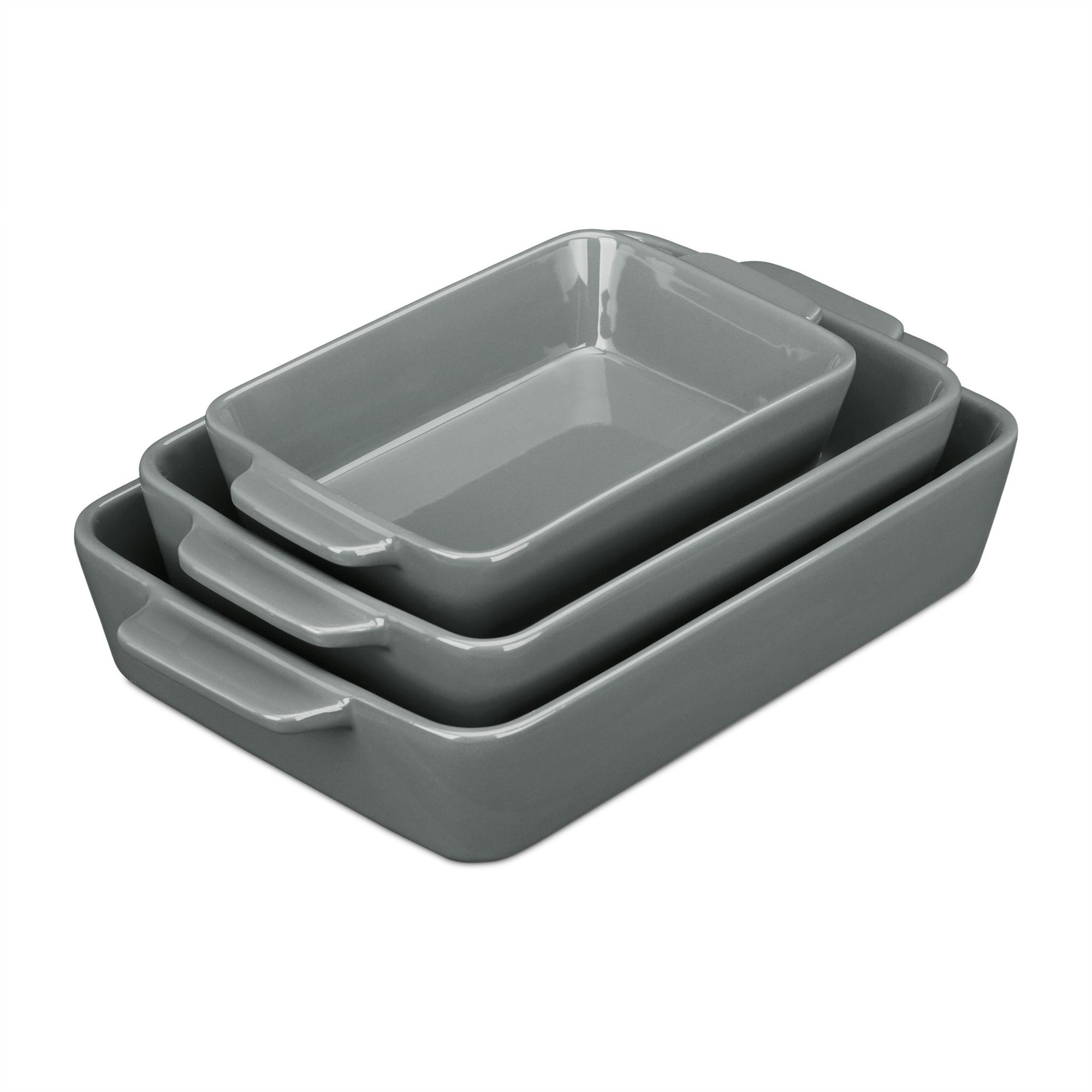Ofenform Keramik 3er Set grau