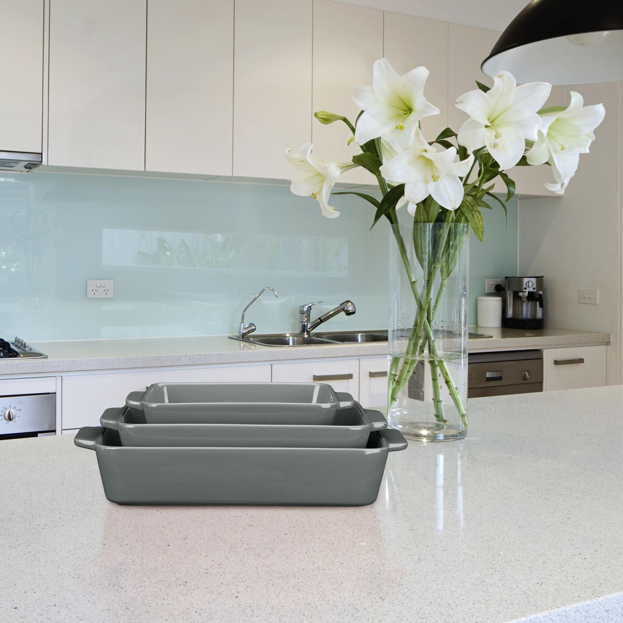 Ofenform Keramik 3er Set grau