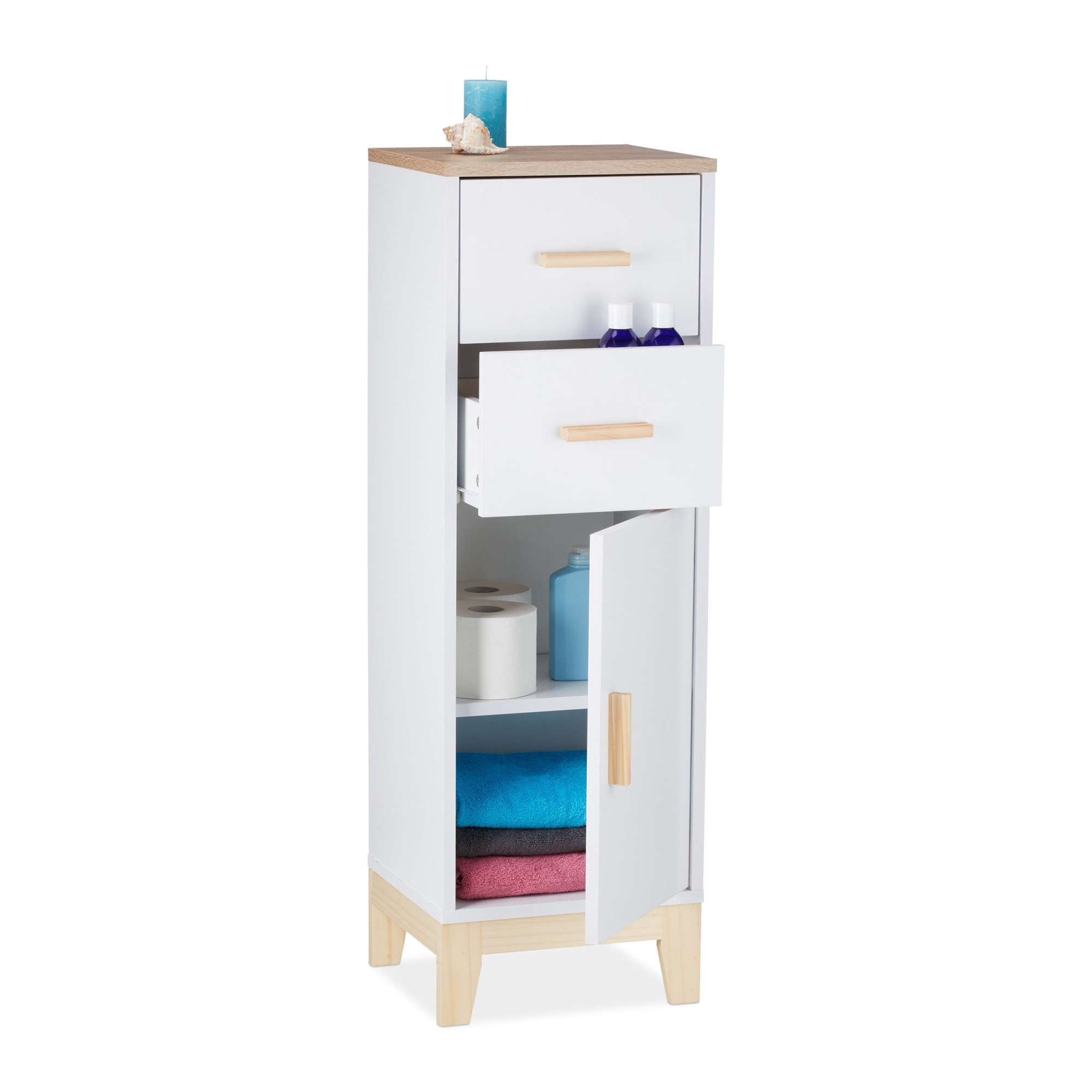 Mobiletto da bagno con 2 cassetti