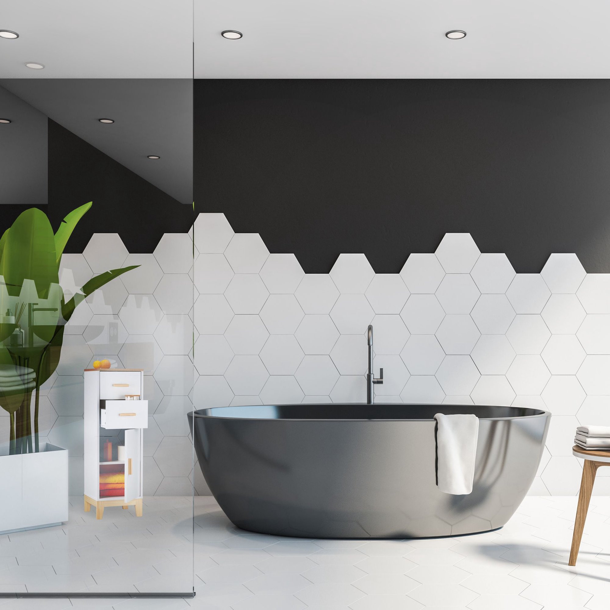 Mobiletto da bagno con 2 cassetti