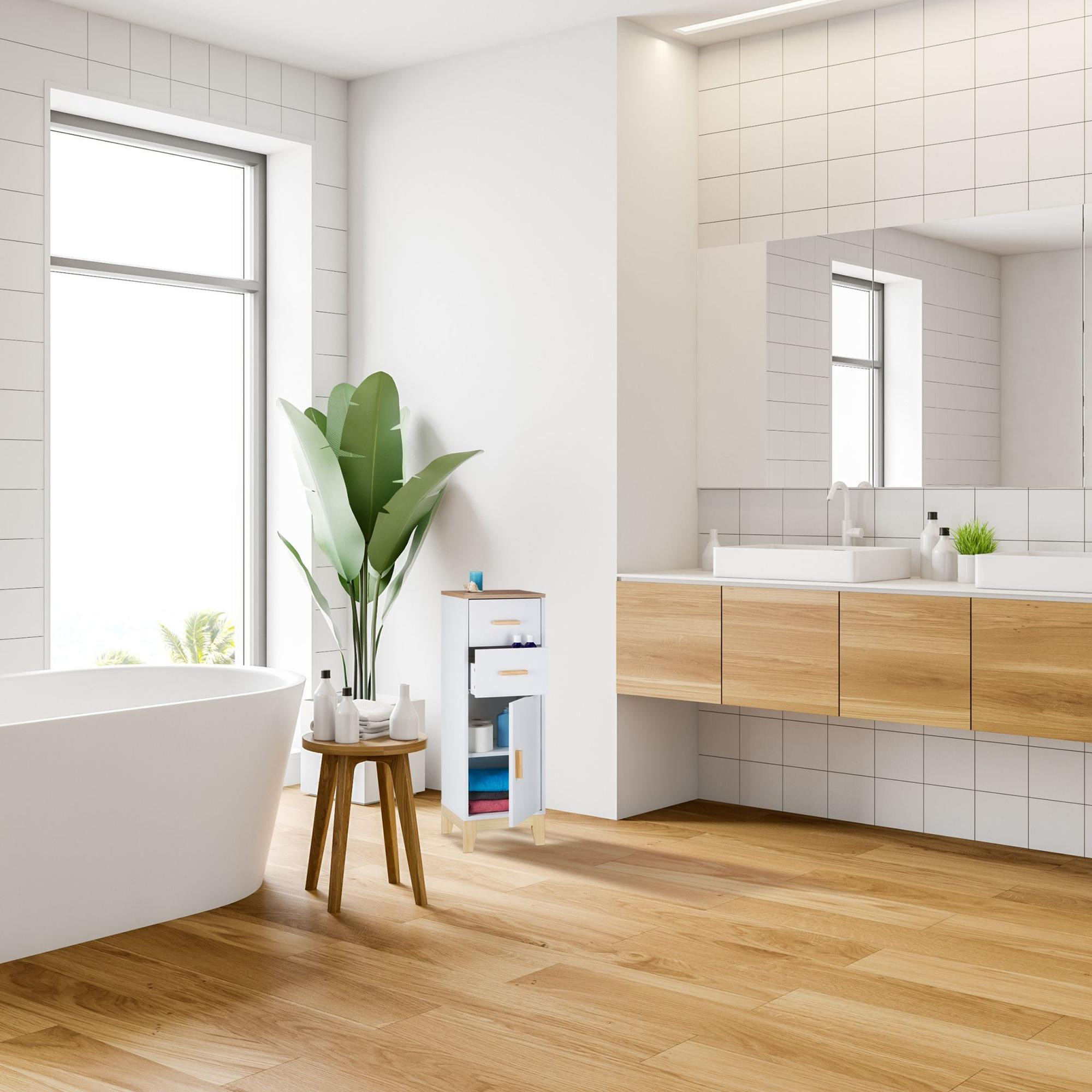 Mobiletto da bagno con 2 cassetti
