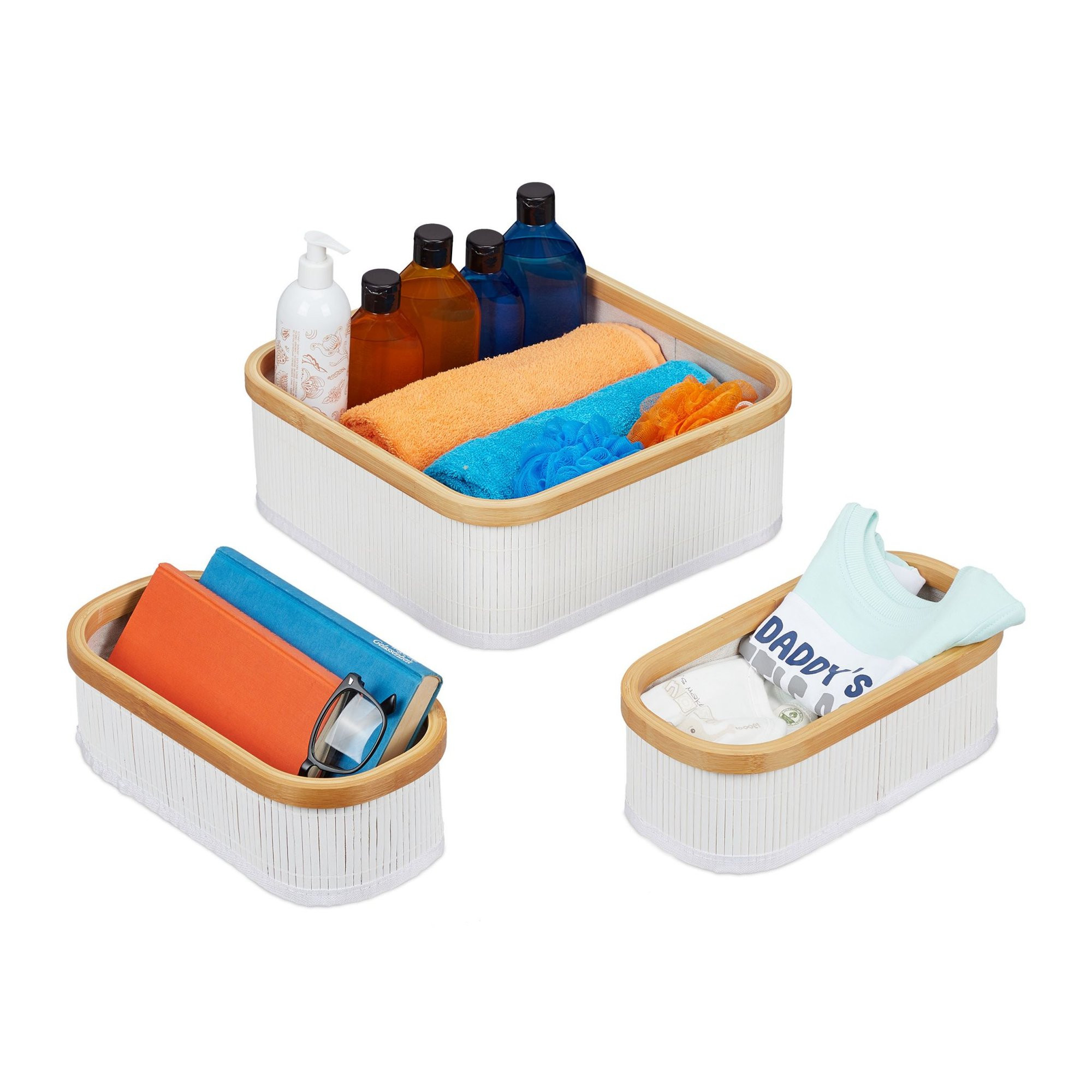 Bamboe opbergmanden set van 3