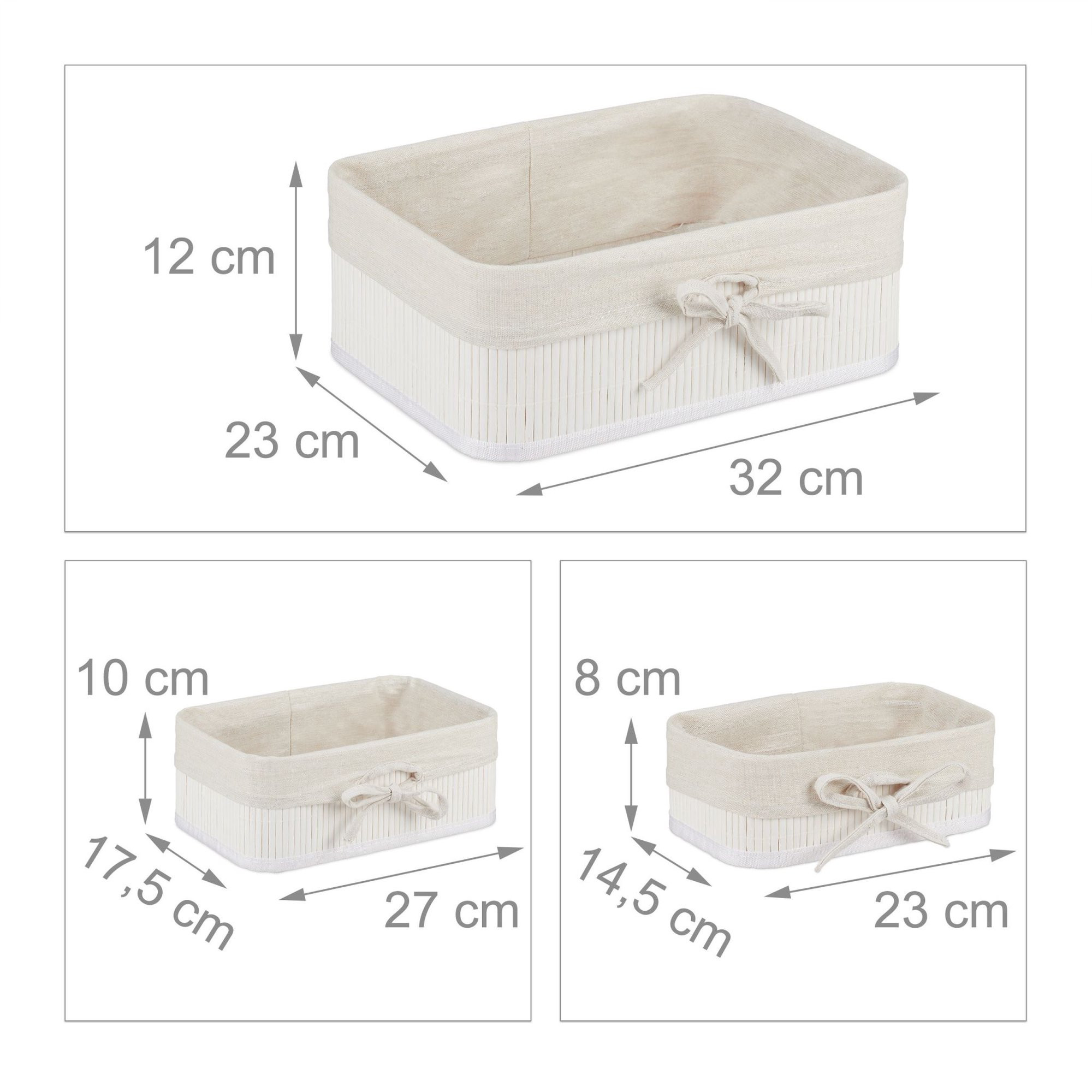 Bamboe opbergmanden set van 3