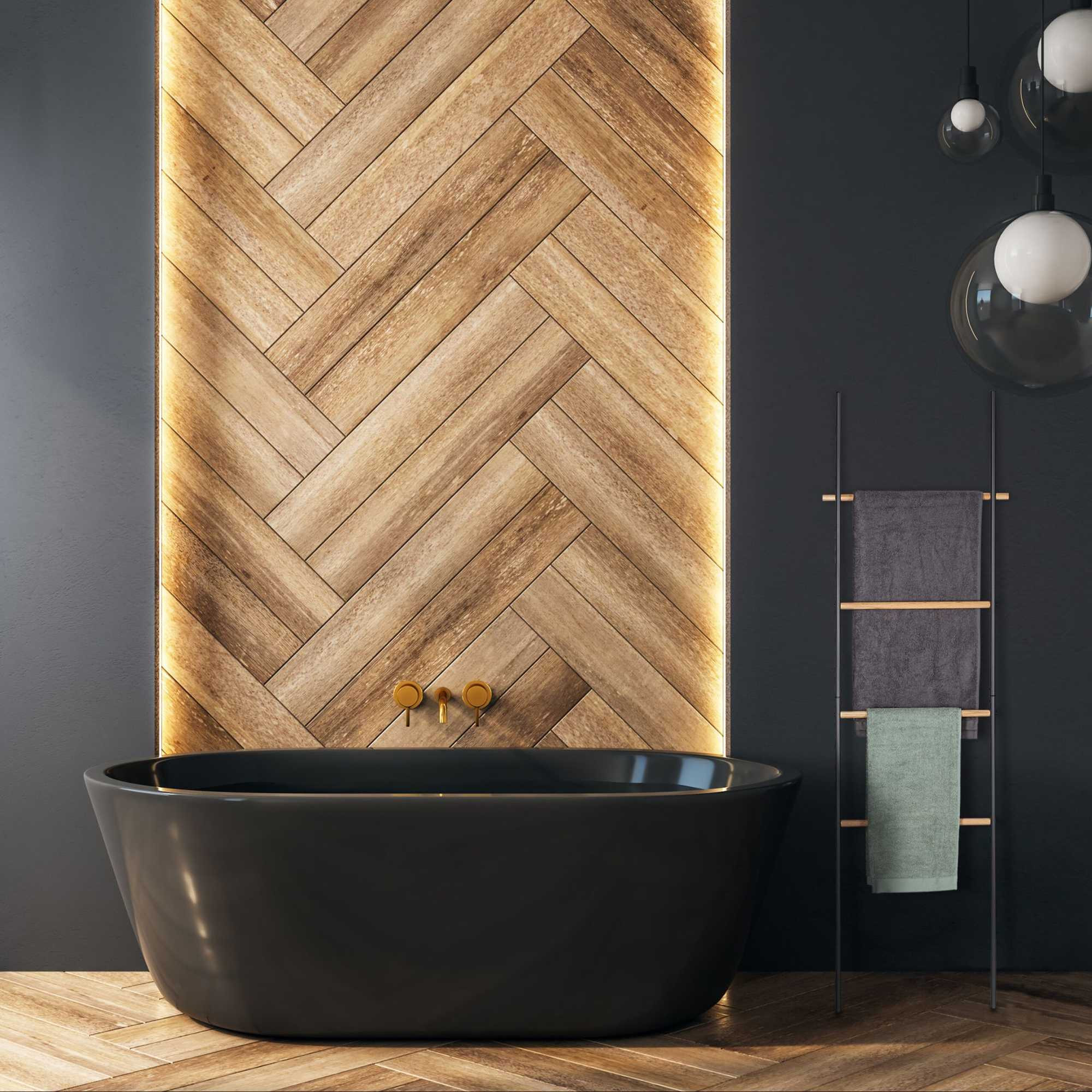 Handdoekladder hout & metaal