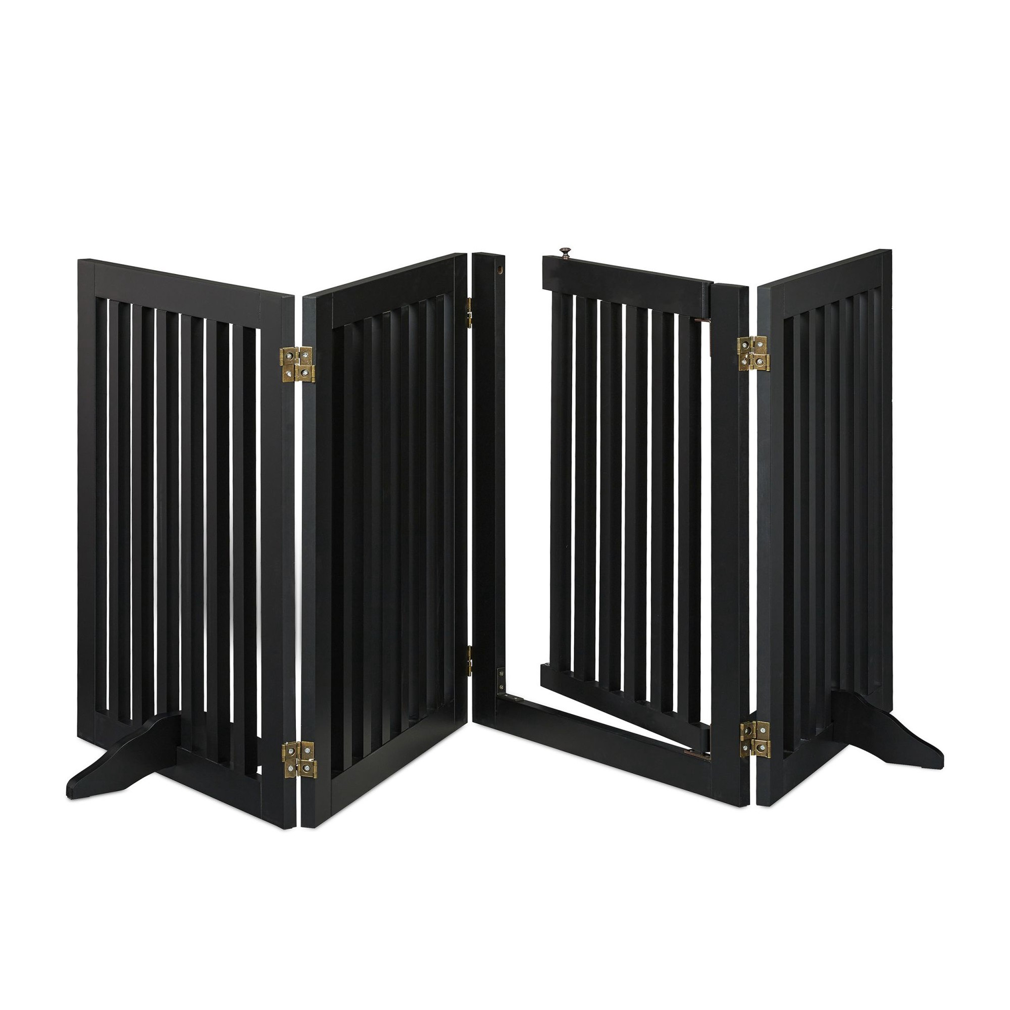 Black security gate with door 70 cm