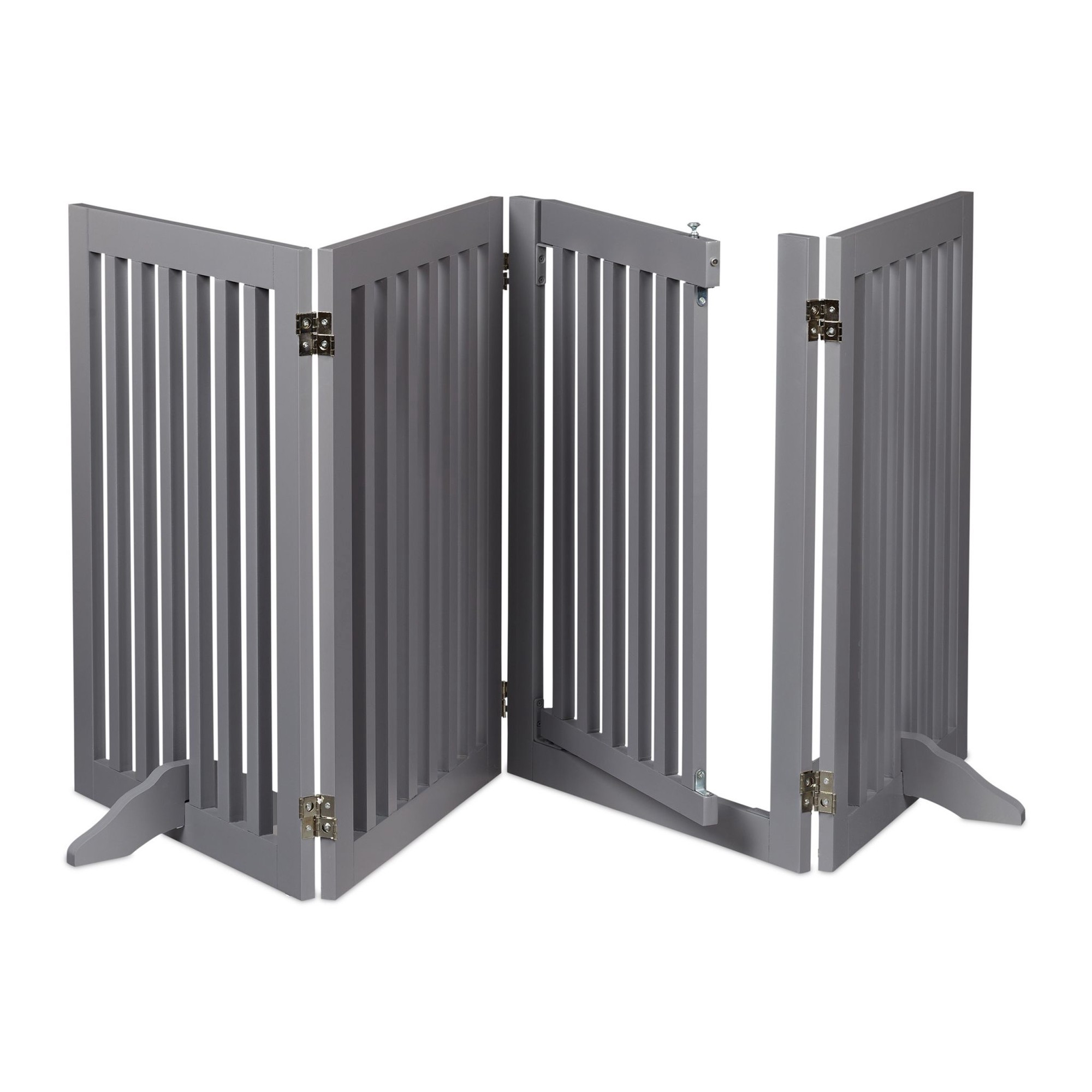 Gray security gate with door 70 cm