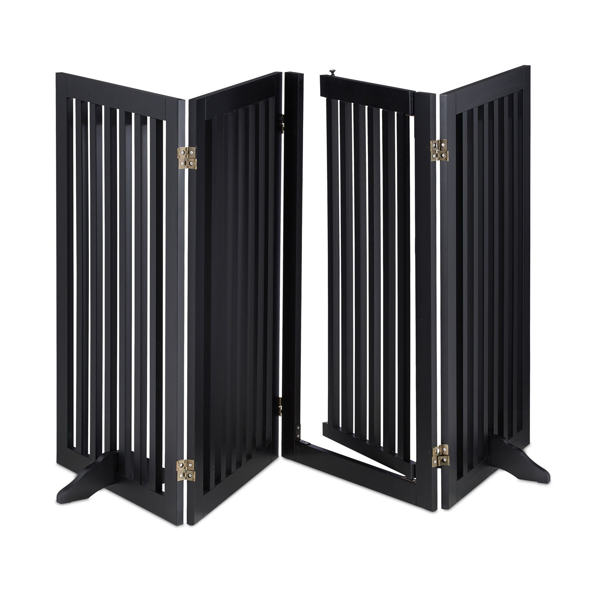 Black security gate with door 92 cm