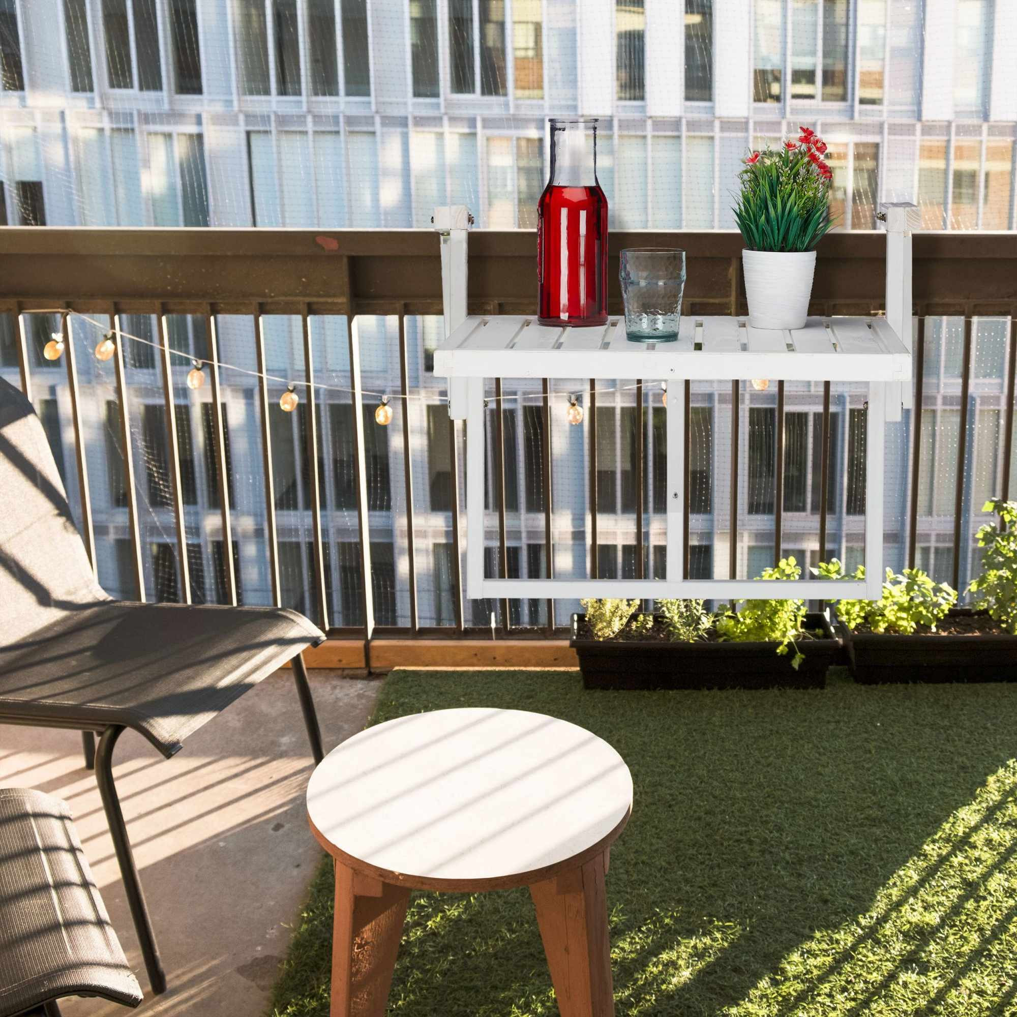 Table de balcon pliante en bois