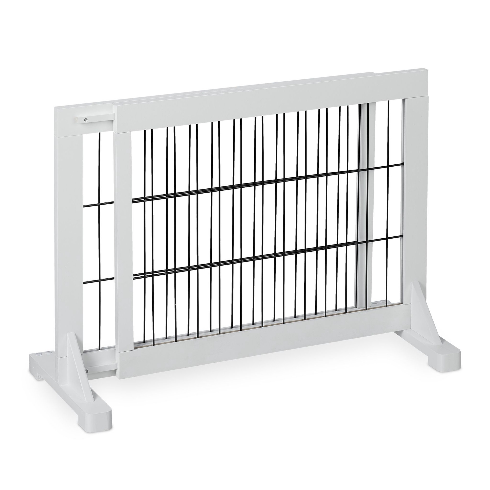 White retractable security gate