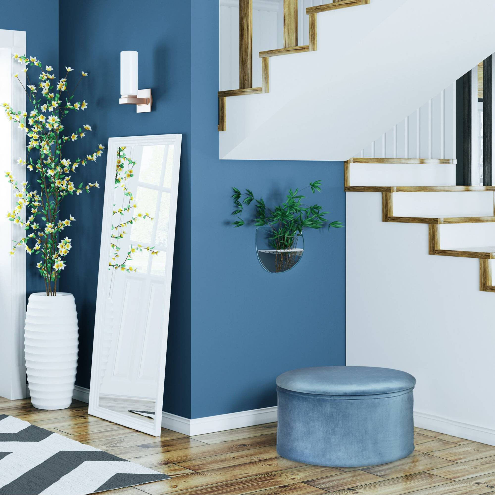 Runder Hocker mit Stauraum