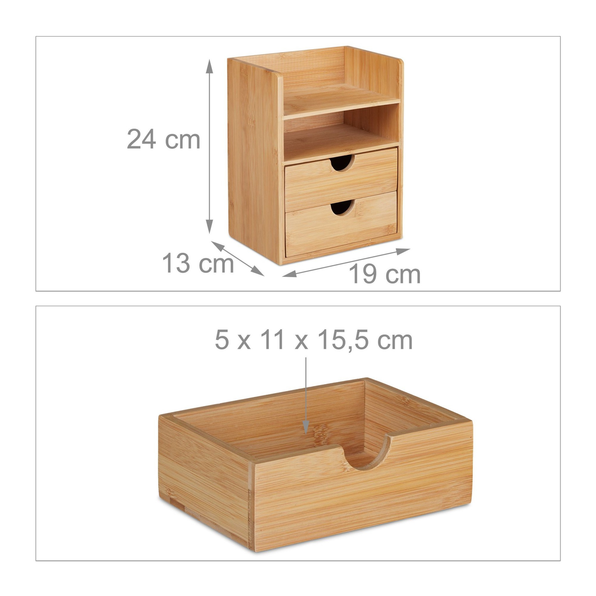 Armazenamento de mesa em bambu