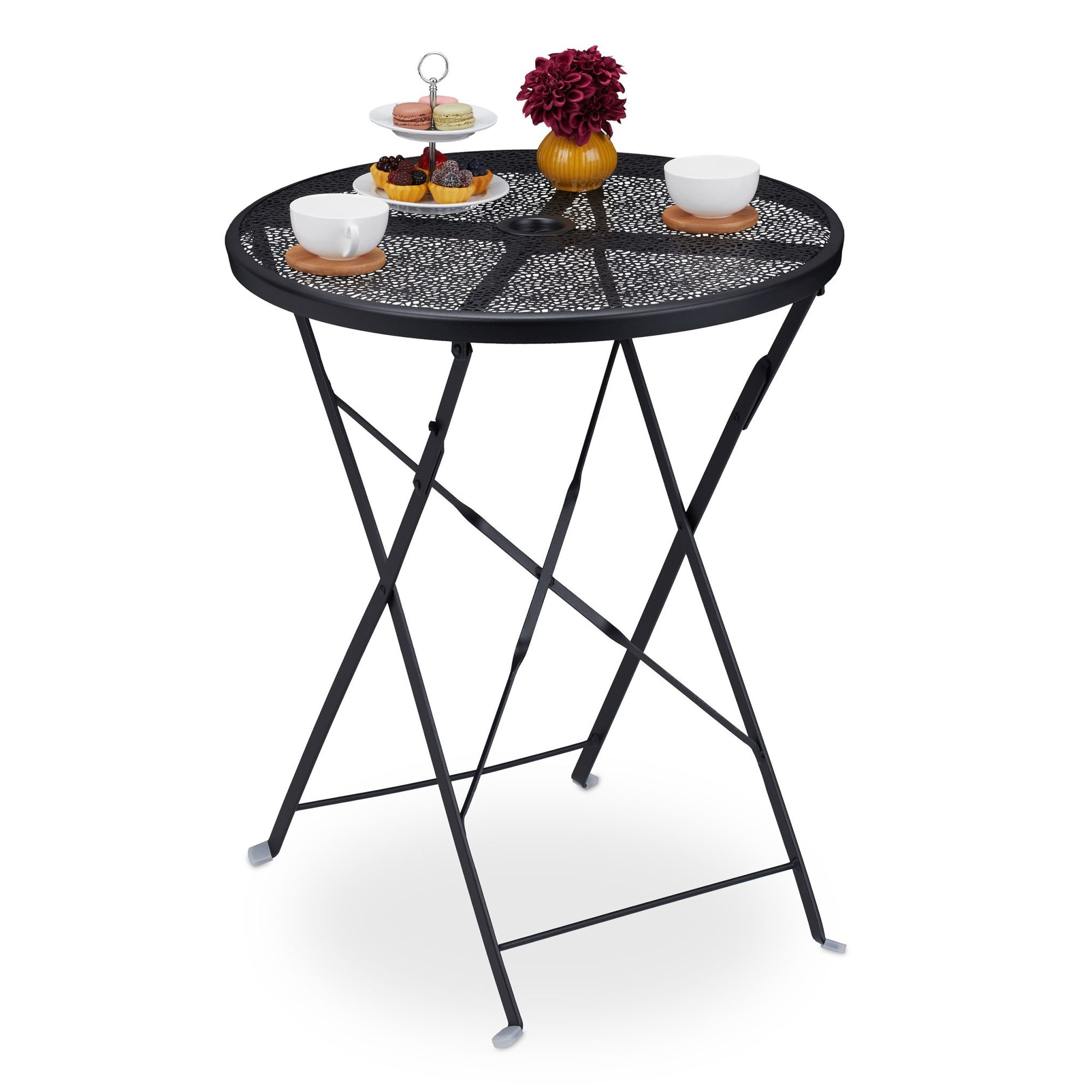 Table de balcon pliable noire
