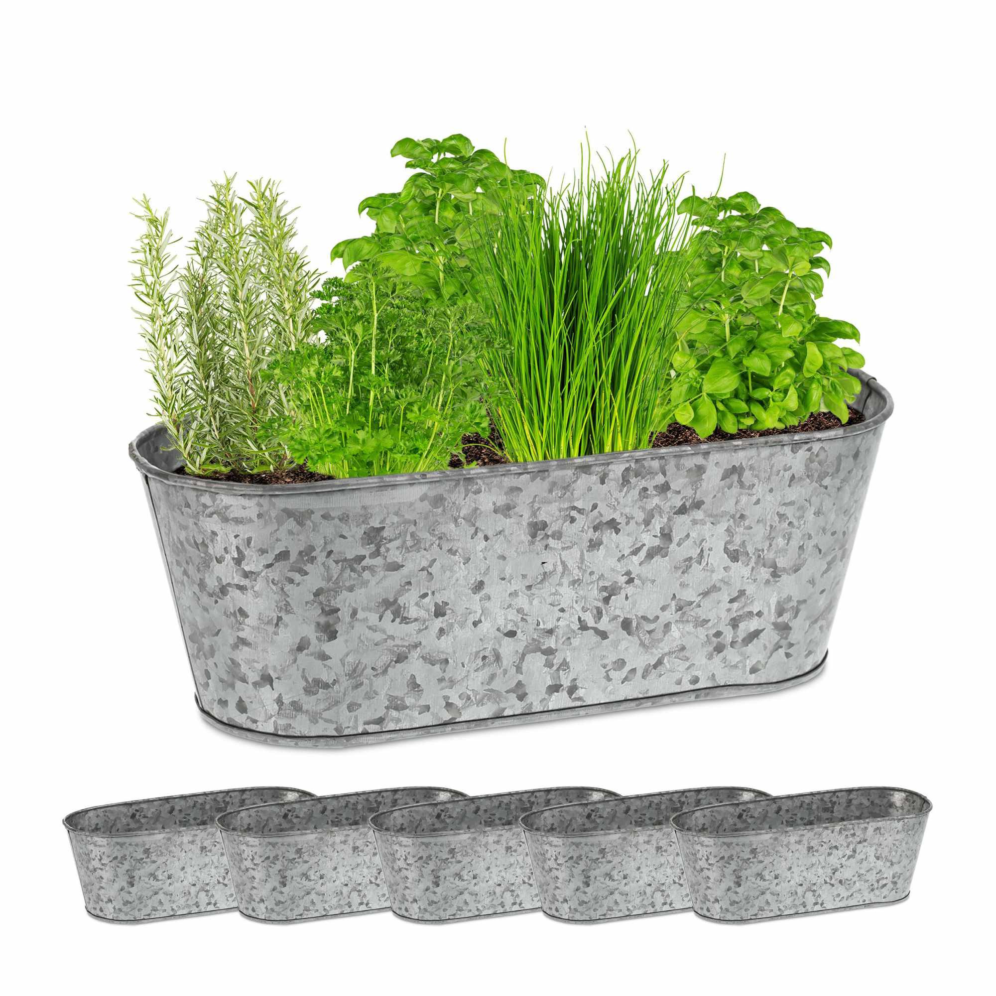 Zinkwanne oval 6er Set
