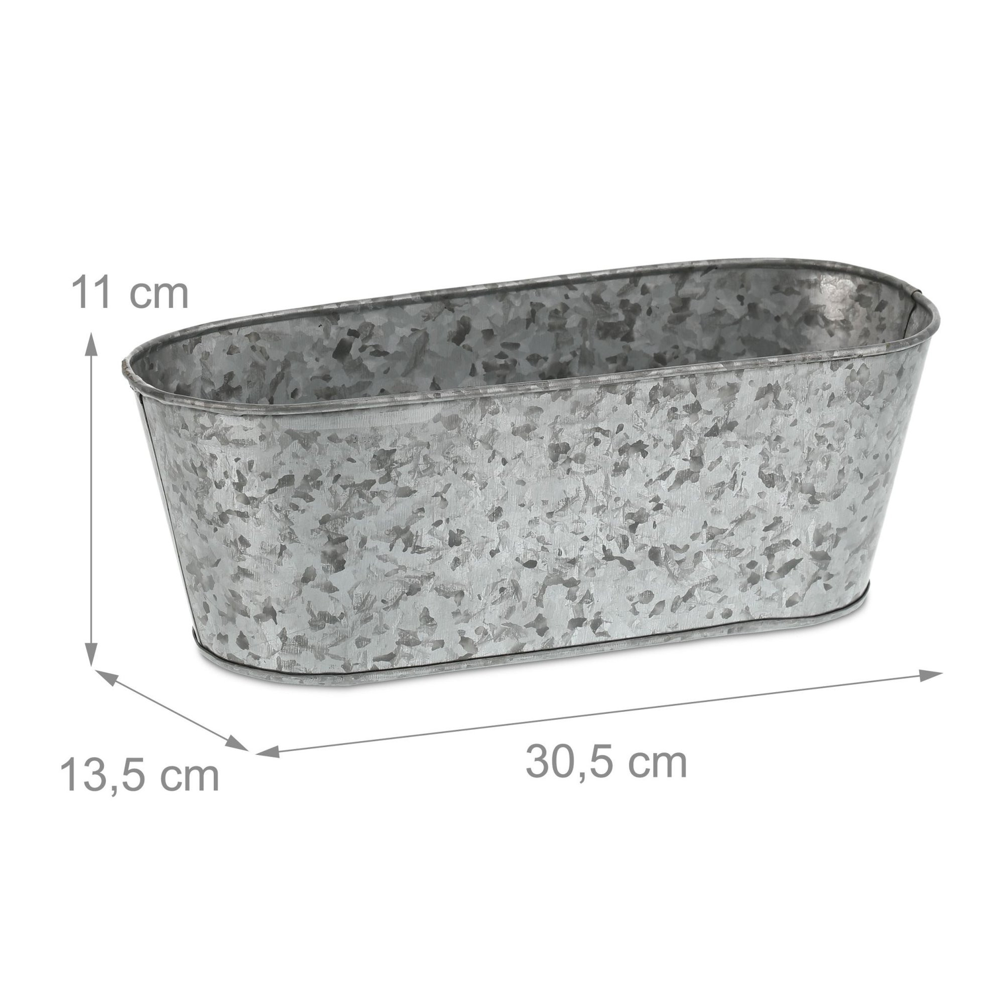 Zinkwanne oval 6er Set